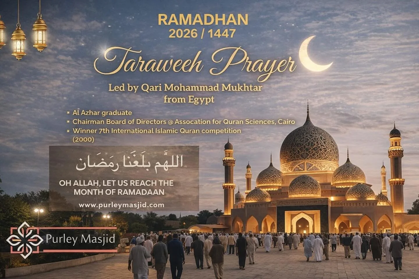 *PURLEY MASJID RAMADHAN 1447 /2026*

*ANNOUNCEMENTS*

As-Salamu Alaiykum 

Here are some key announcements for Ramadhan:

*TIMETABLE:*
The Ramadhan timetable is available to download on the Purley Masjid website:
https://purleymasjid.com/ramadan-cale