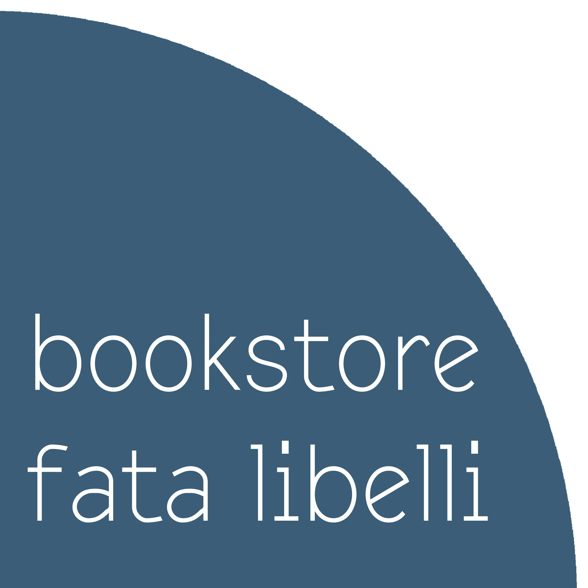 Close-up of a dark blue sign with white text that says 'bookstore' and part of the Facebook logo with the text 'facebook'.