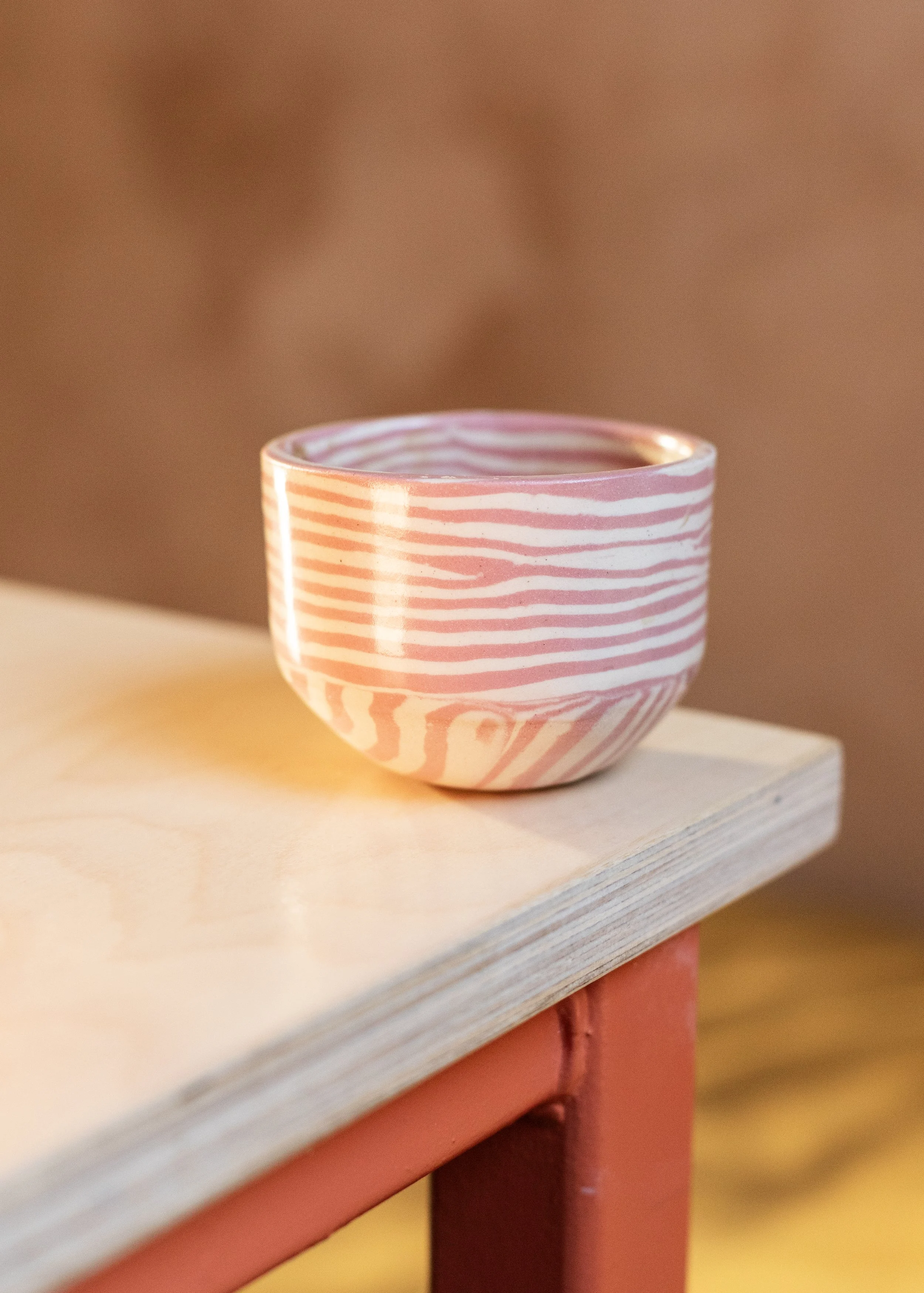 Pink Striped Coffee Cup 6oz