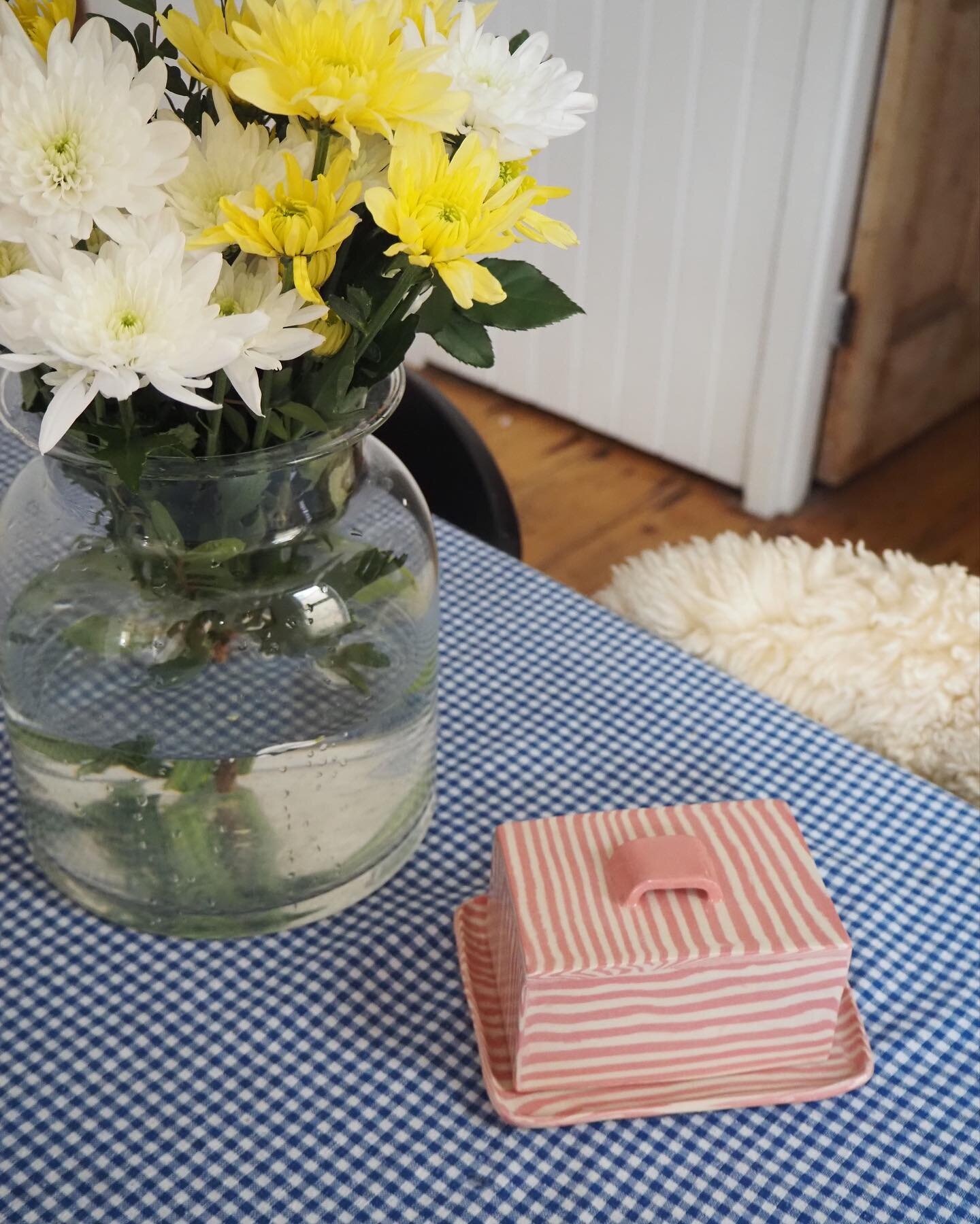 A post for the Pink Striped Butter dish for hitting the press &amp; for having its moment in @sheerluxe 💗