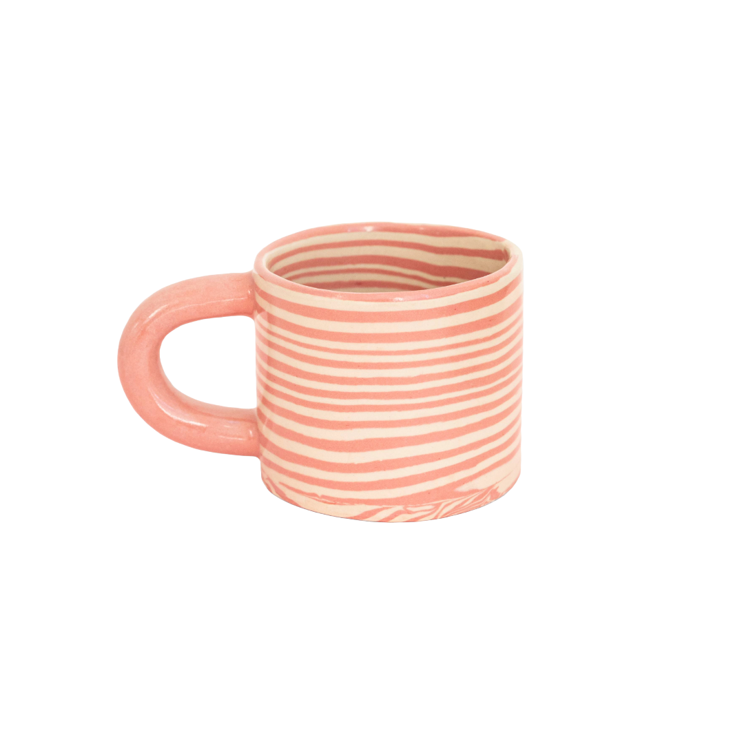 hand-built ceramic pink mug  Plop pottery