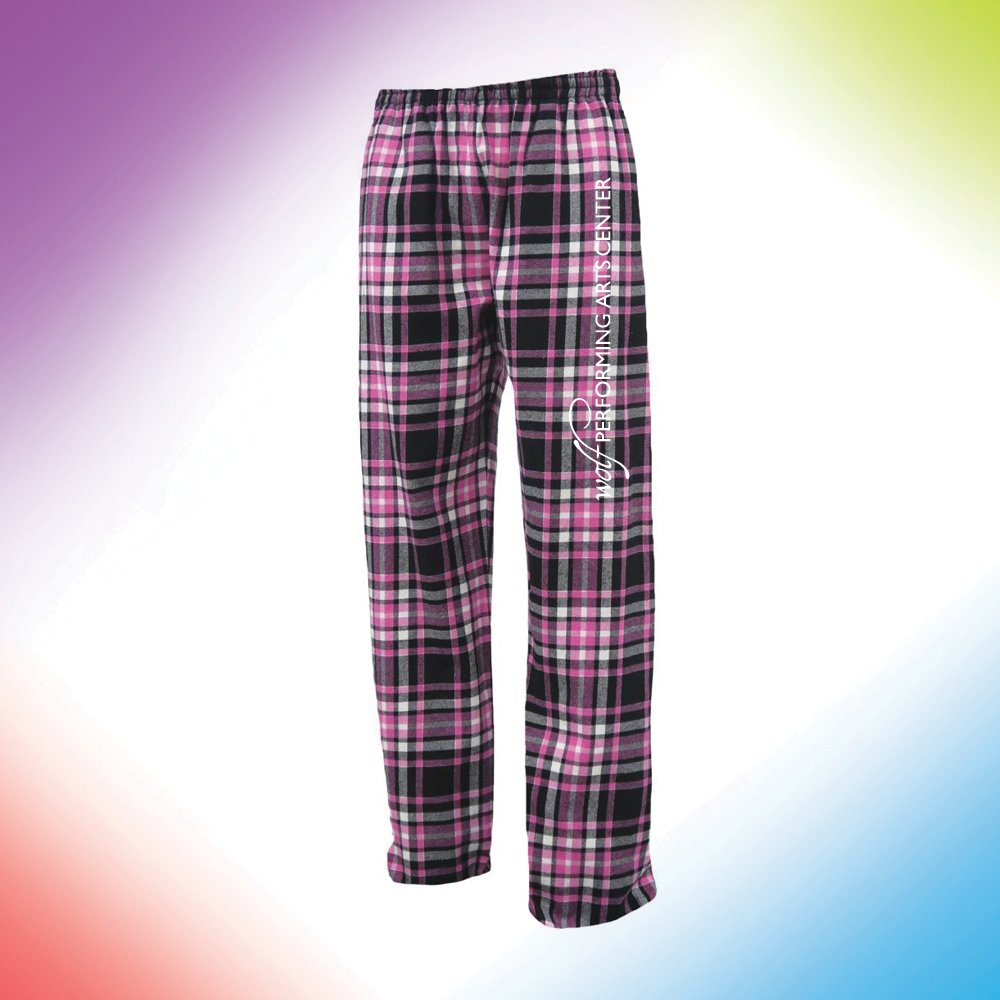 Flannel Pants - PINK/BLACK PLAID — Wolf Performing Arts Center