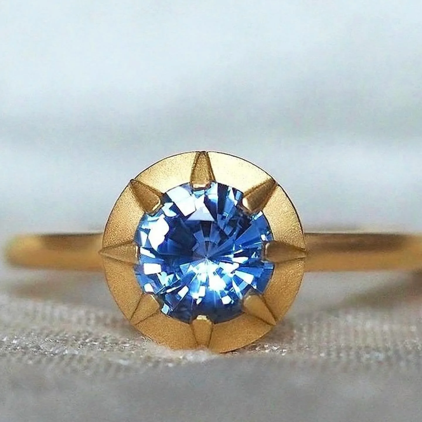 Beautiful blue 💙 This cornflower blue sapphire really pops ✨ 

Introducing the Celeste ring - an 8 point star setting with tiny star-set diamonds crafted from 18ct gold ✨ 

#natasharuba #bluesapphire #madeinlondon