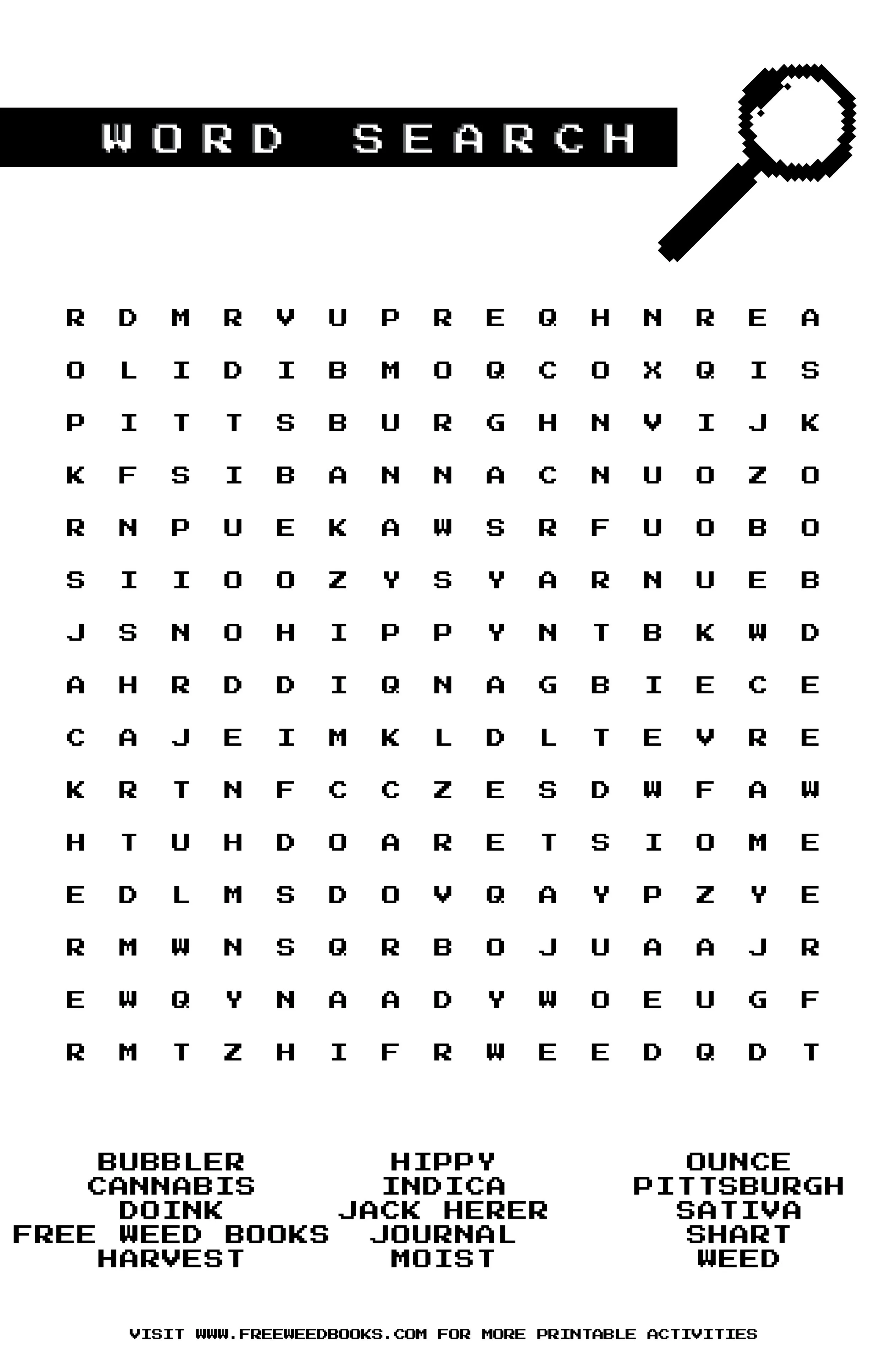 Funny adult themed word search puzzle