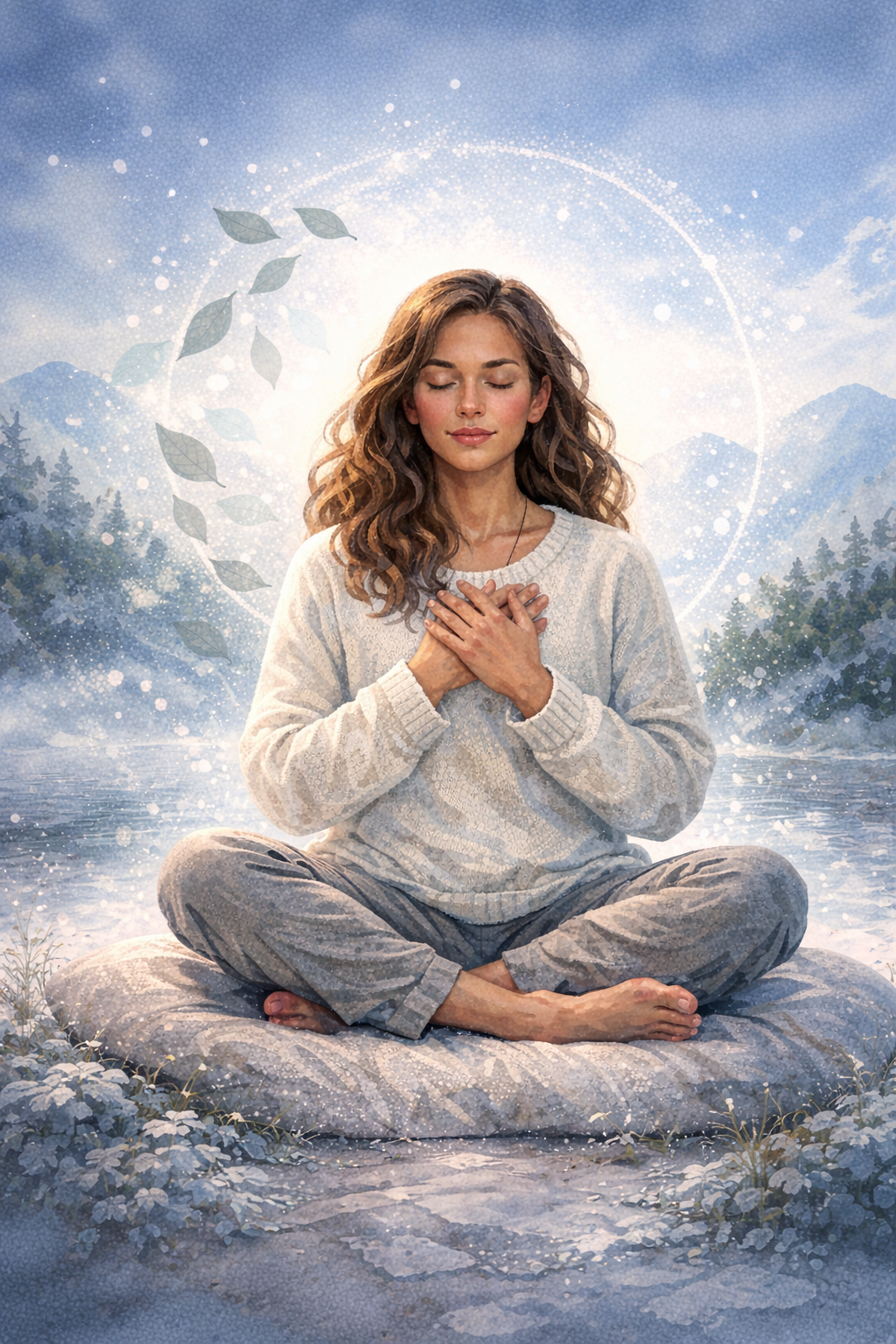 Woman reconnecting with her body's inner wisdom through mindfulness, self-awareness, and whole-person health.