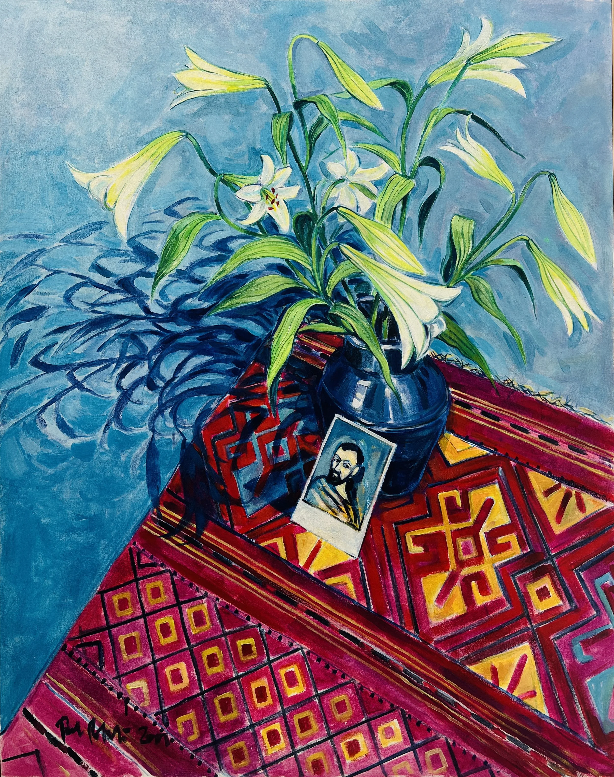 The red carpet. 2001. Acrylic on canvas 116cm x 93cm £850 Ref: 1367
