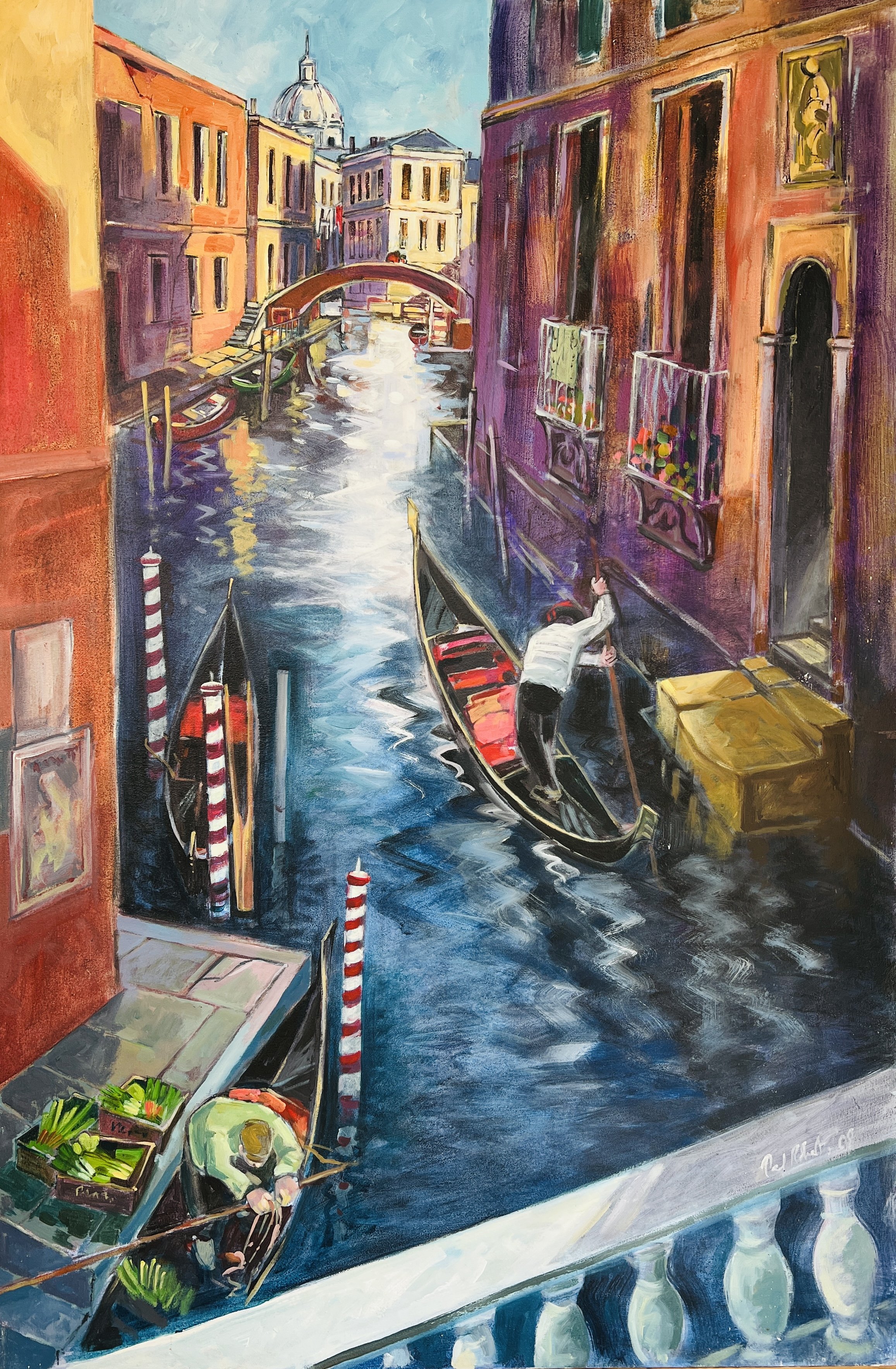 View from the bridge. 2008. Acrylic on canvas. 134cm x 89cm £1100 Ref: 1348