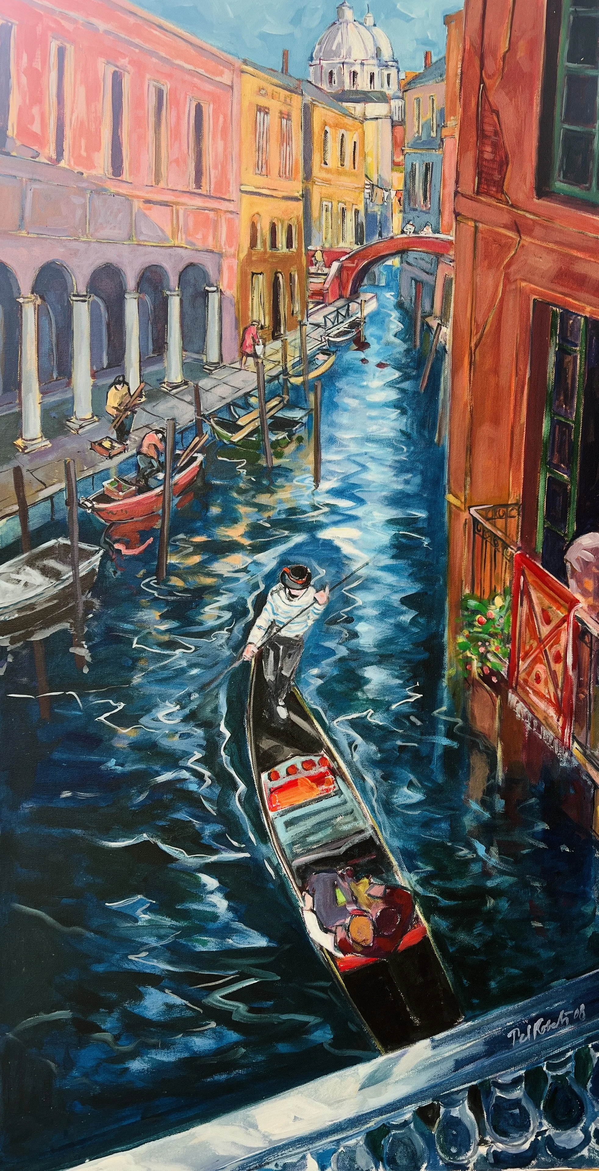 Gondolier.2008. Acrylic on board. 120cm x 64cm £850 Ref: 1361