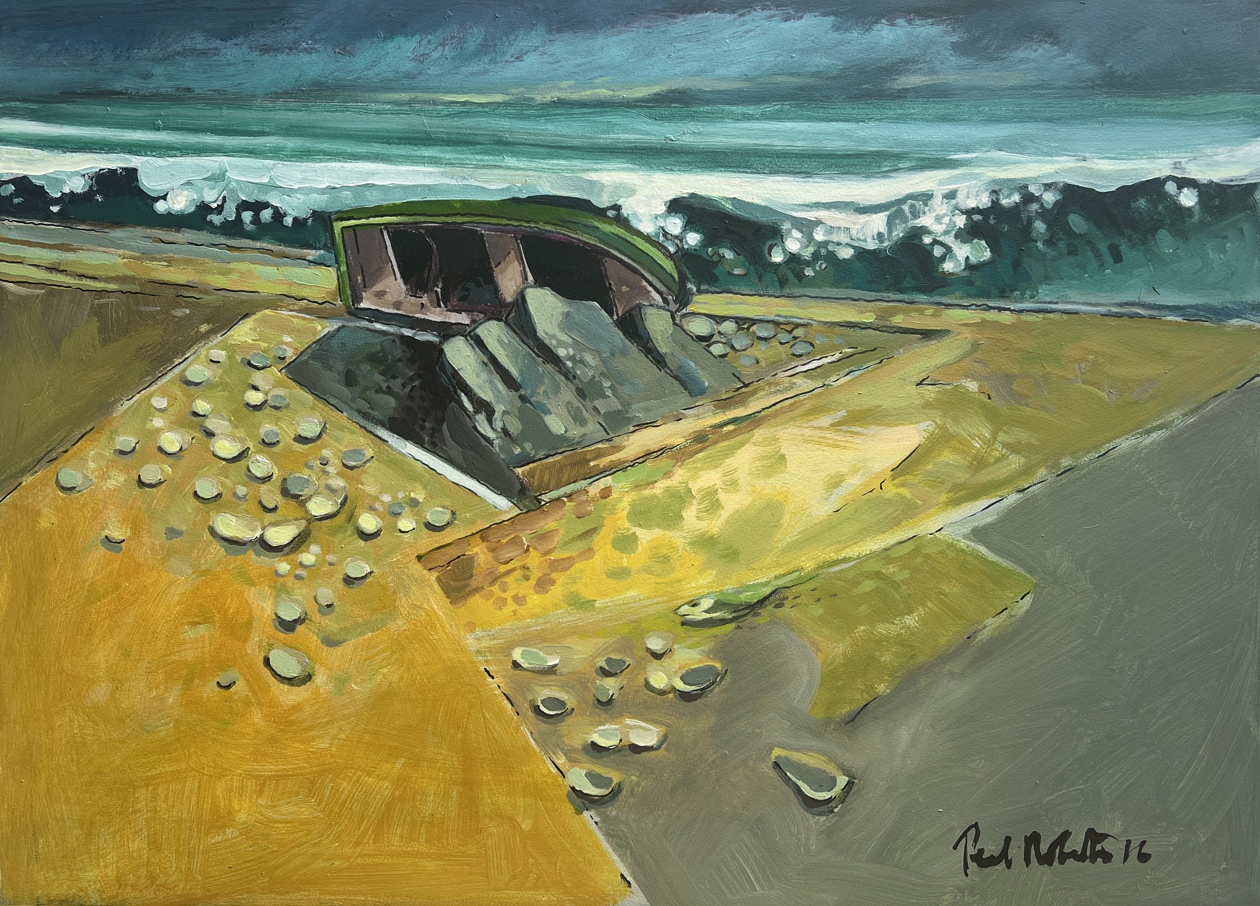 Abandoned by the tide. 2016. Acrylic on paper. 52cm x 72cm Ref: 2024
