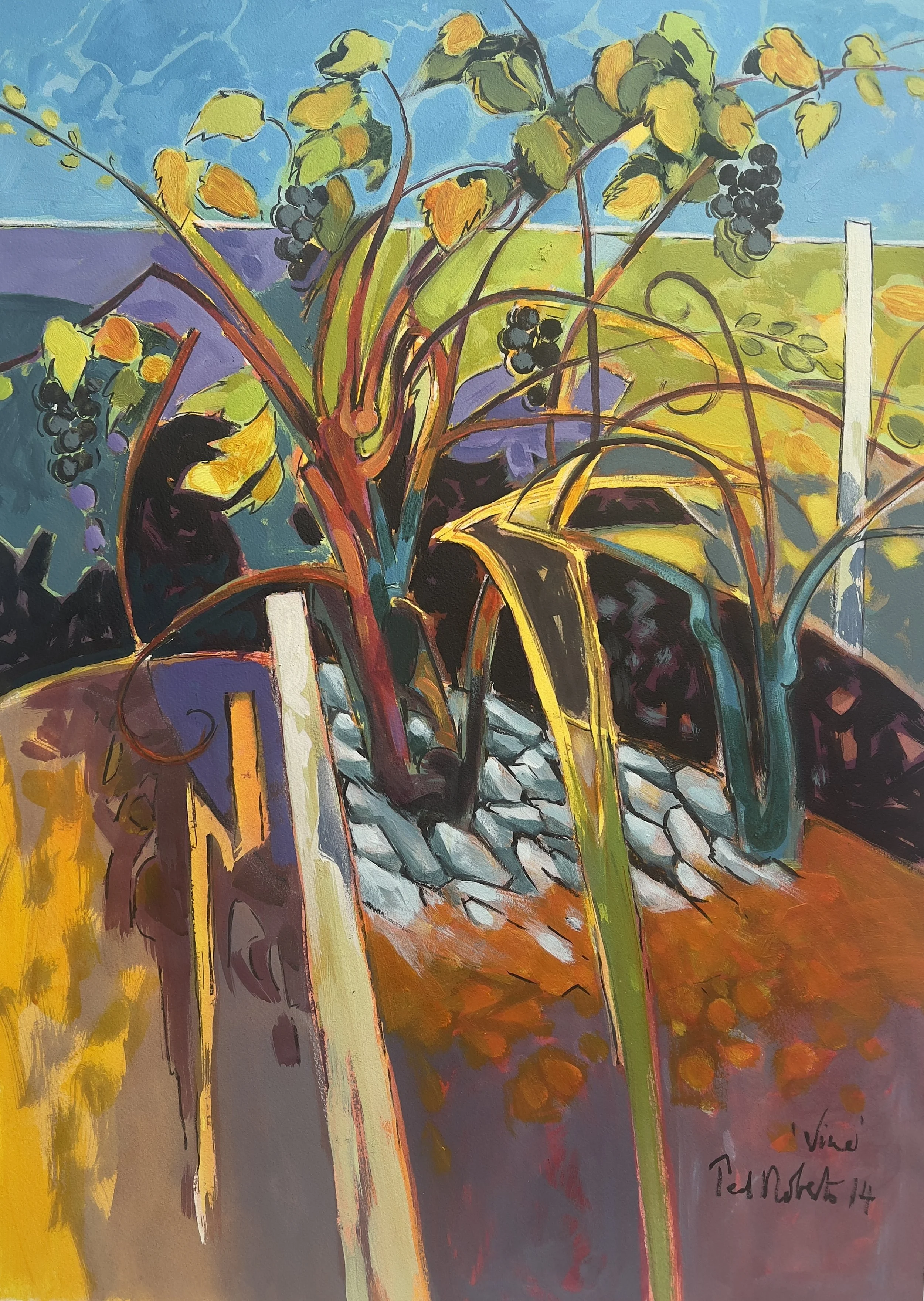 Vine. 2014. Mixed media on paper. 72cm x 52cm £300 Ref: 2060