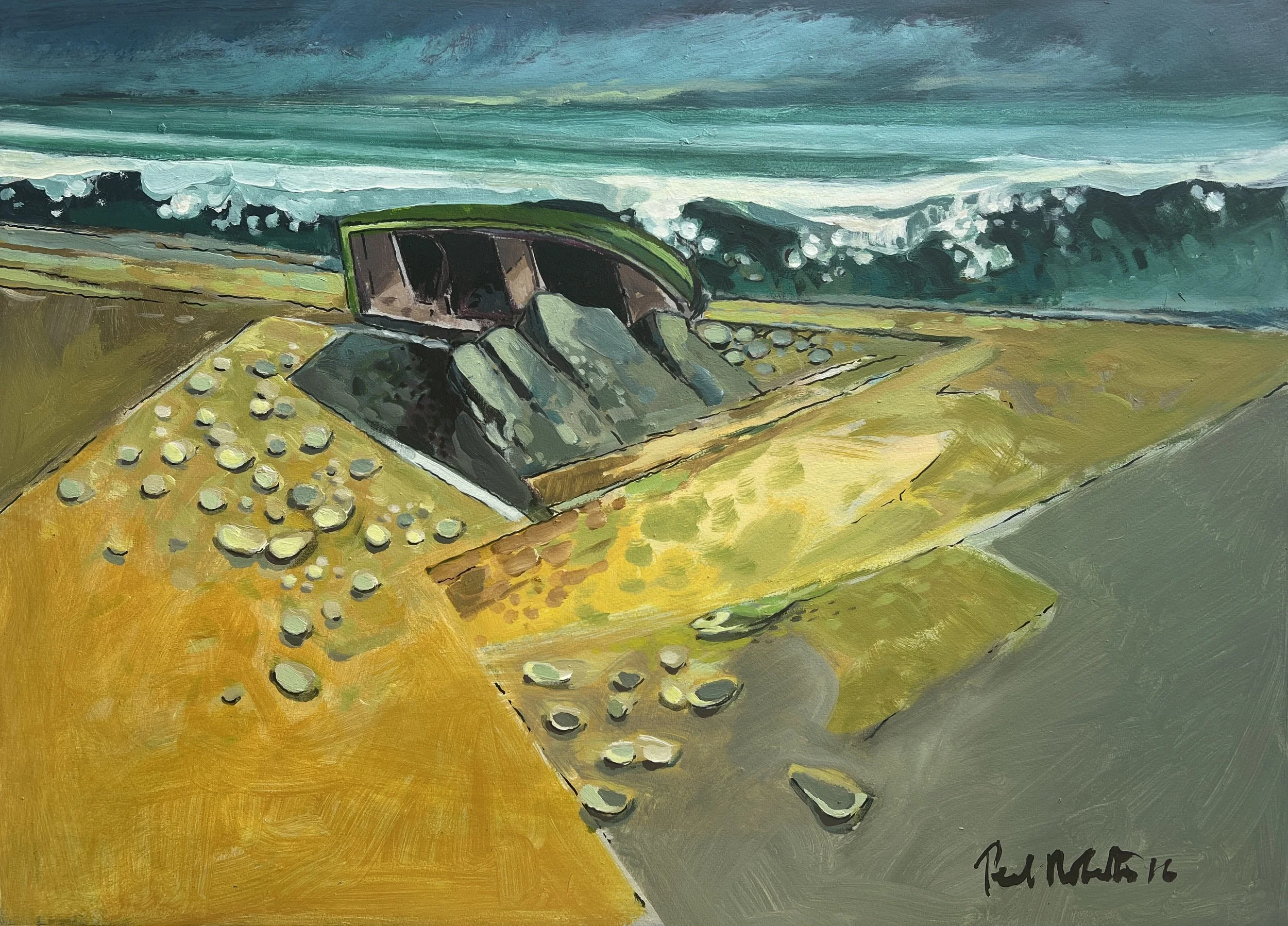 Abandoned by the tide. 2016. Acrylic on paper. 52cm x 72cm £300 Ref: 2024