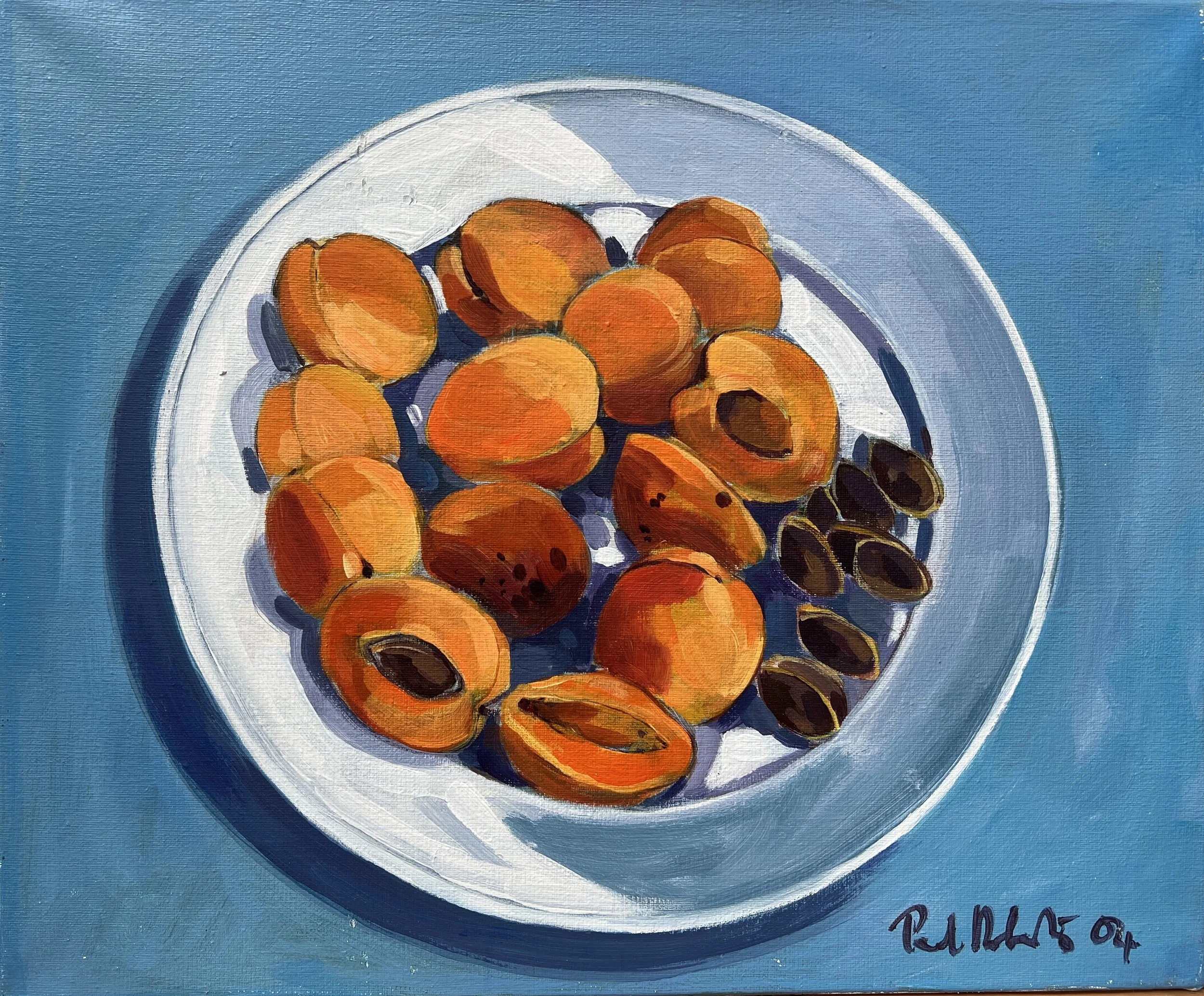 Apricots. 2005. Acrylic on canvas. 38cm x 46cm Ref: 1295