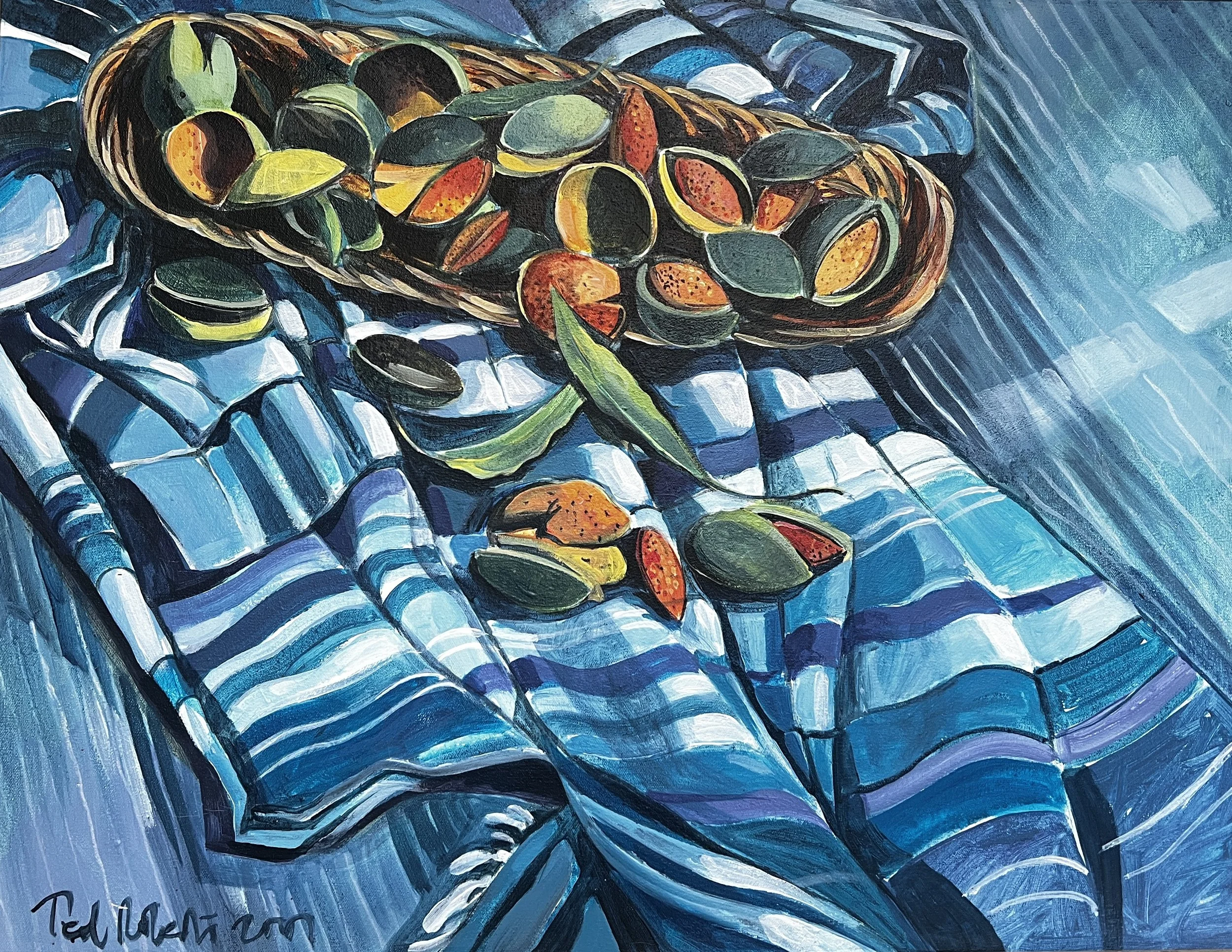Almond Harvest. 2001. Acrylic on canvas. 50cm x 64cm £650 Ref: 1098