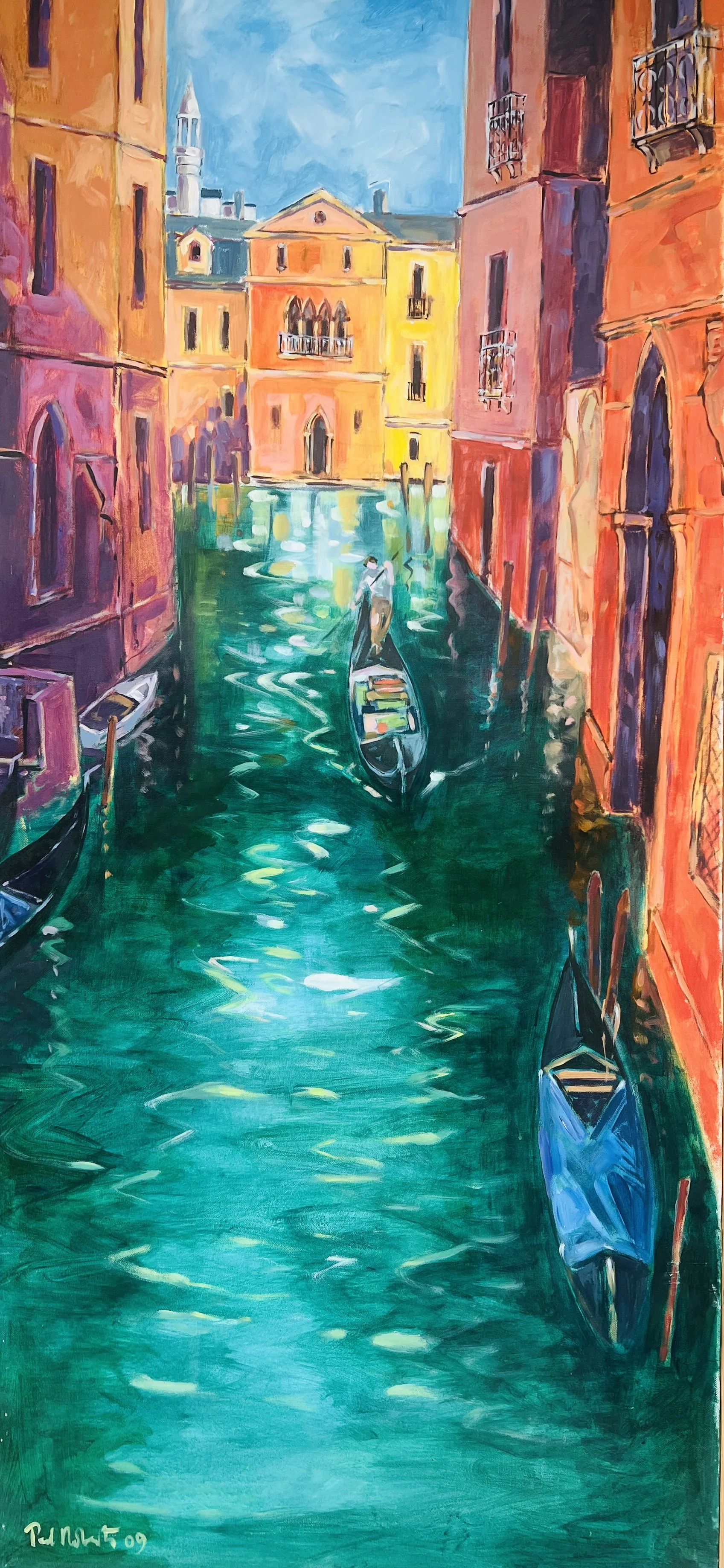Venetian Backwater. 2009. Acrylic on canvas. 141cm x 68cm £900 Ref: 1352