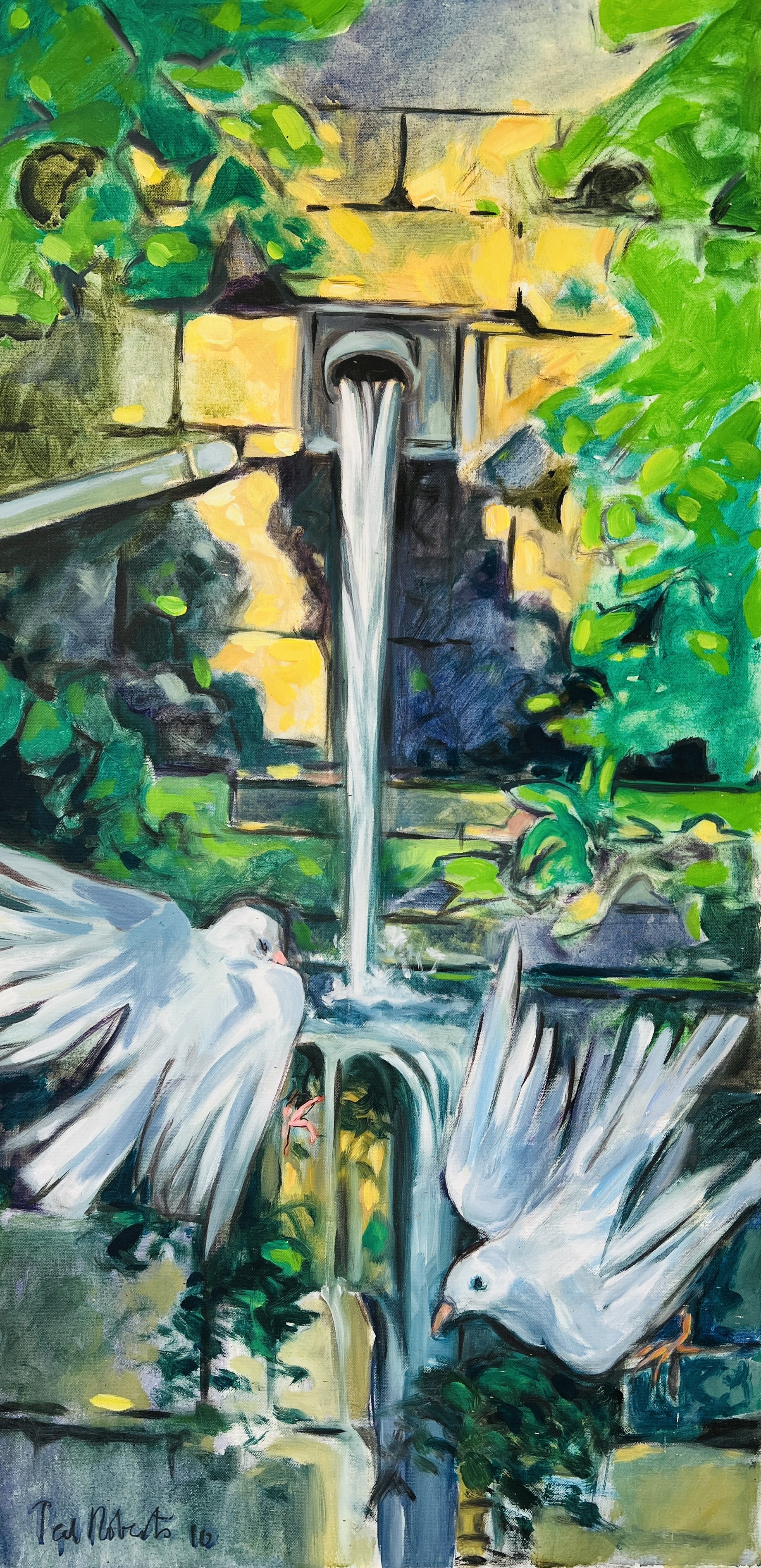 At the spring. 2010. Acrylic on canvas. 98cm x 49cm Ref: 1357