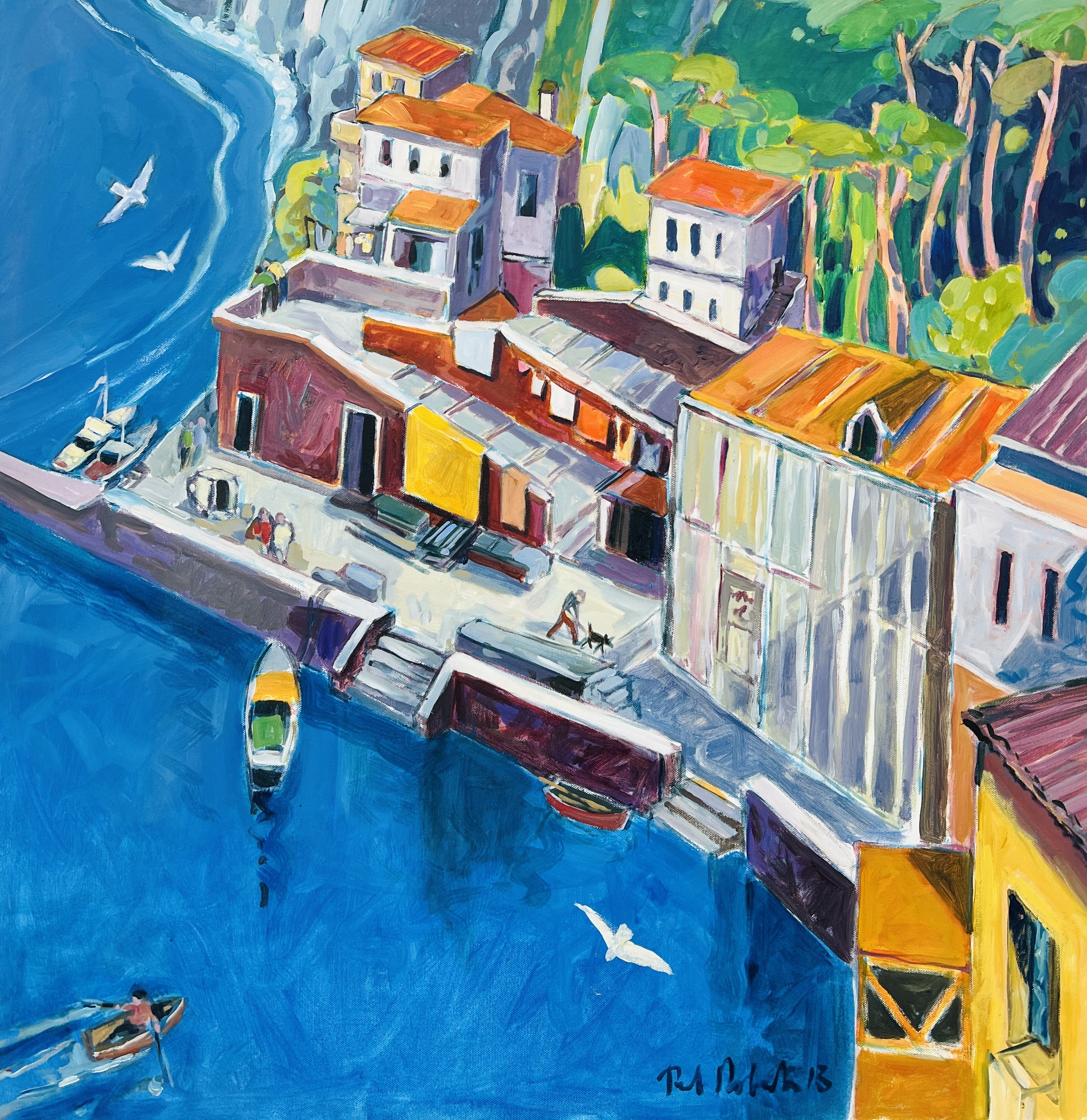 Harbour. 2013. Acrylic on canvas. 80cm x 80cm £750 Ref: 1365