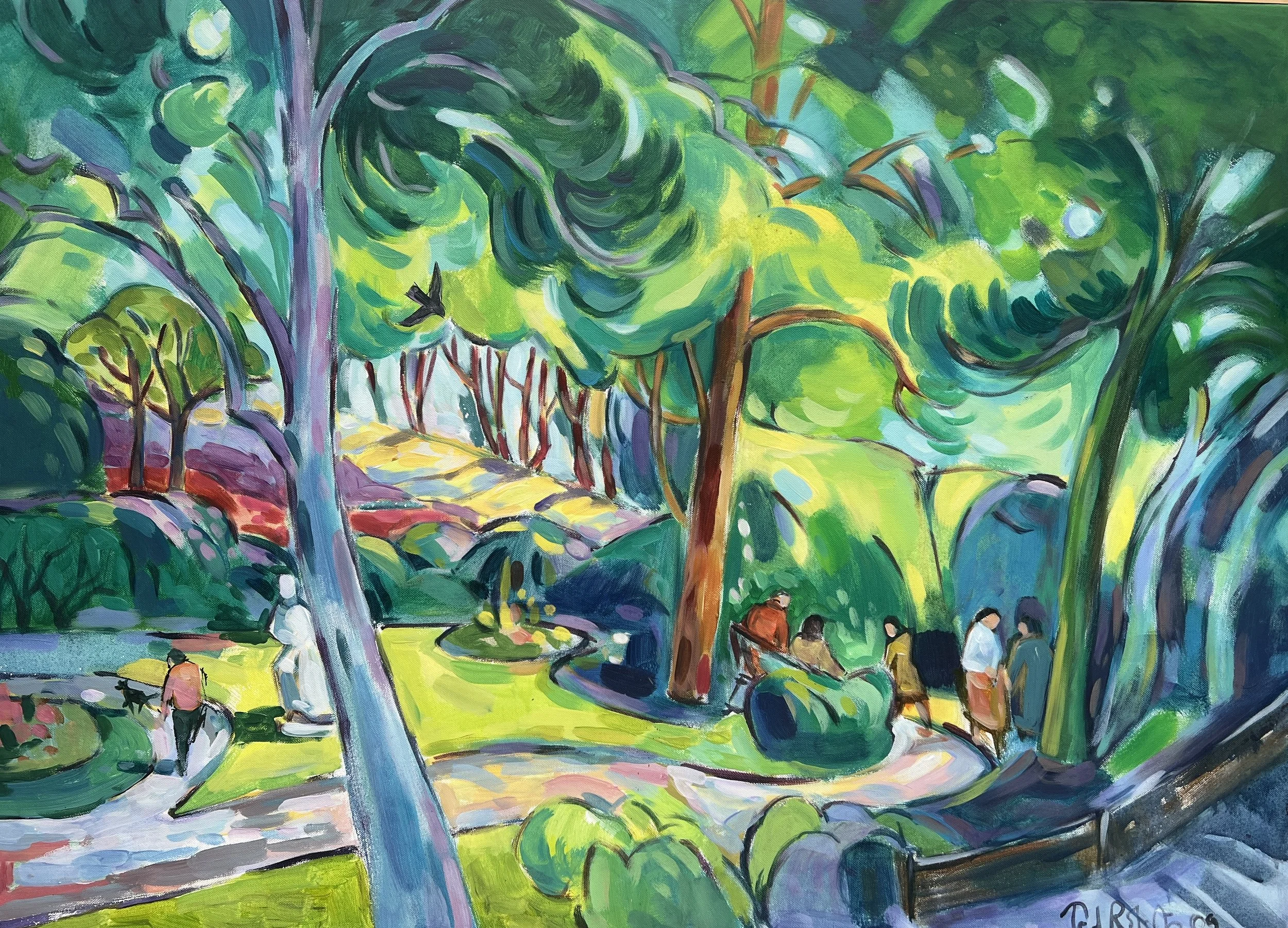 Afternoon Park. 2009. Acrylic on canvas. 73cm x 100cm £800 Ref: 1273