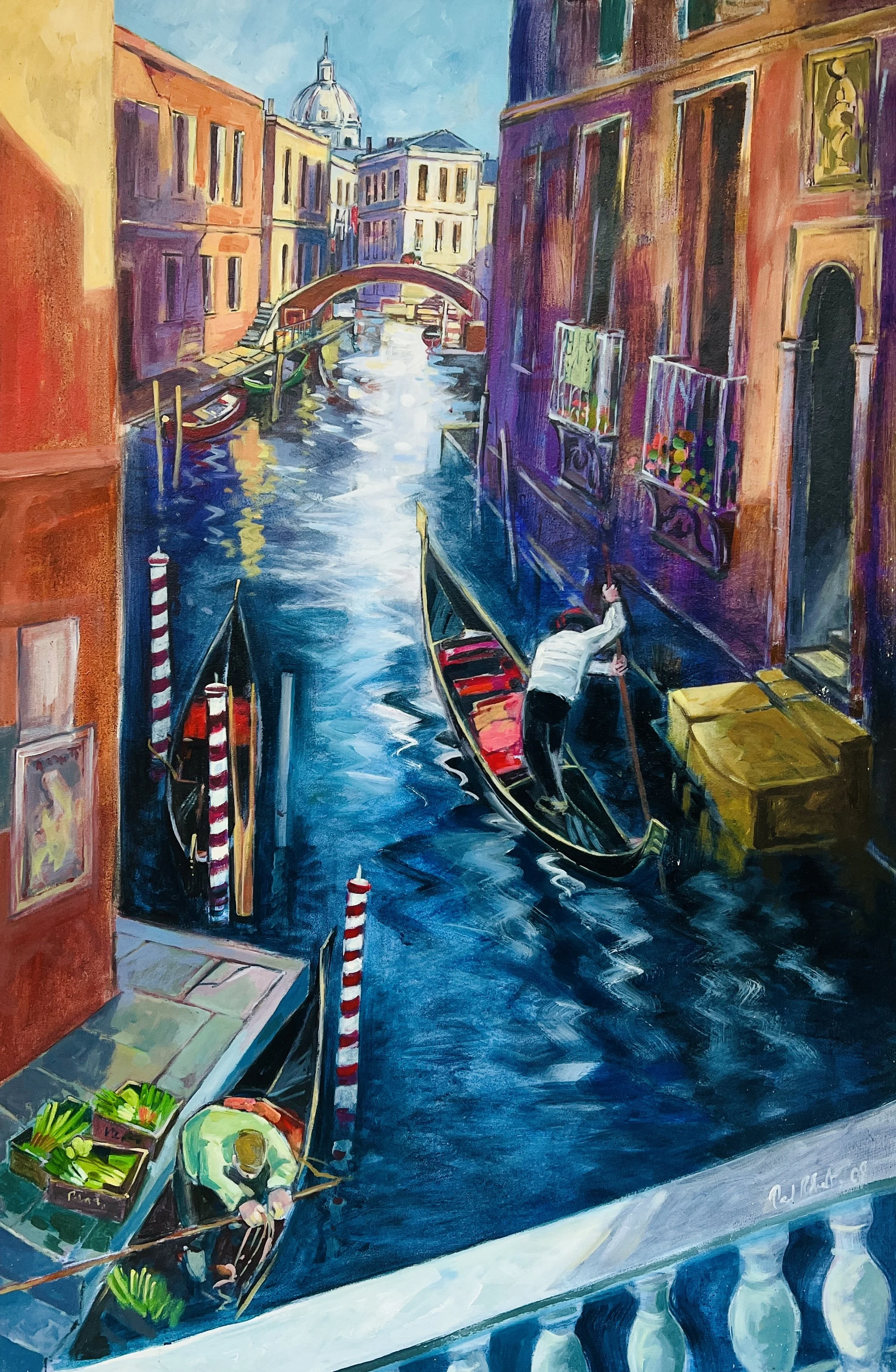 View from the Bridge. 2008. Acrylic on canvas. 134cm x 89cm Ref: 1348