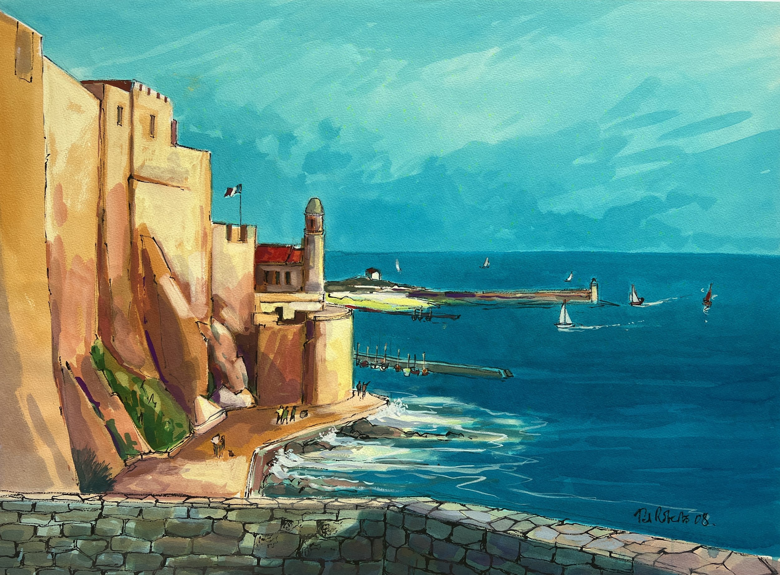 Entrance to the harbour at Collioure. 2018. 52cm x 71cm. £280 Ref: 2017