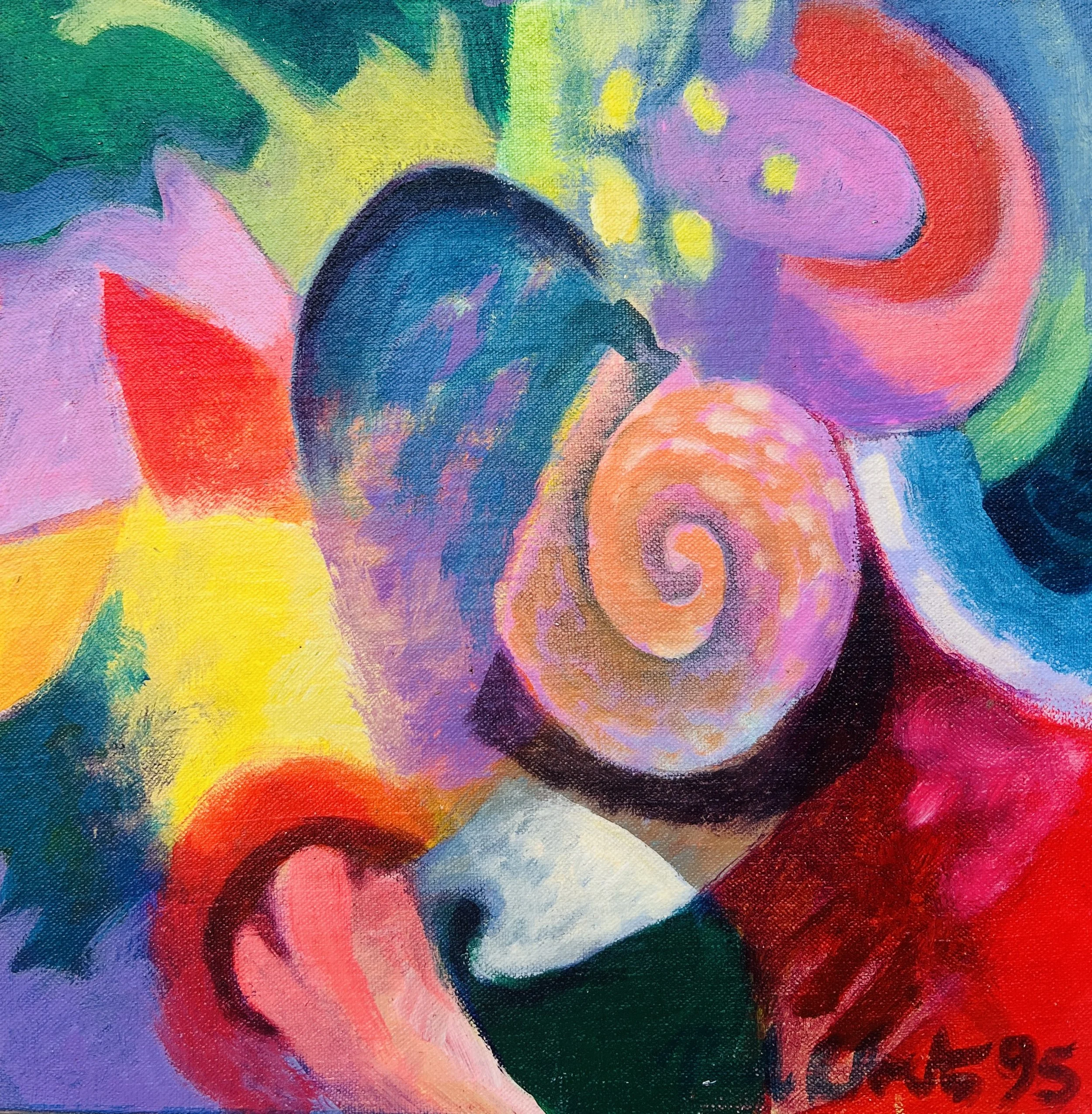 The Snail. 1995. Acrylic on canvas. 24cm x 24cm Ref: 1034