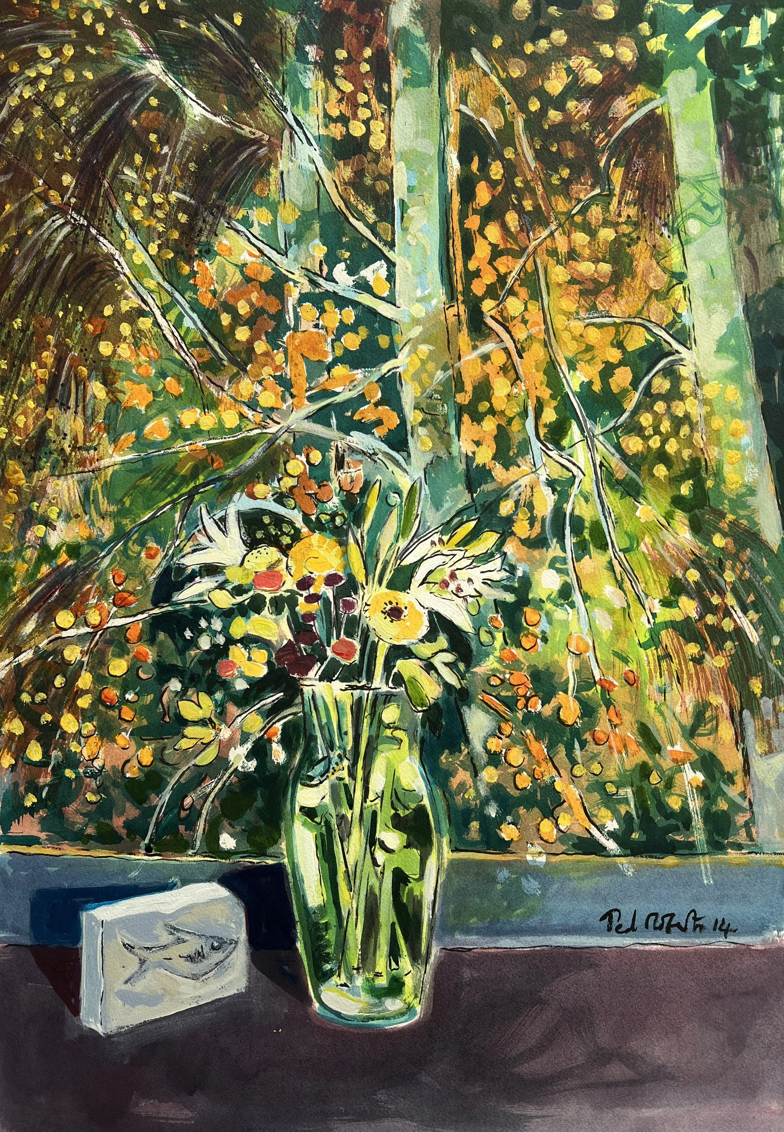 Autumn Rain. 2014. Acrylic on paper. 64cm x 46cm £300 Ref: 2079