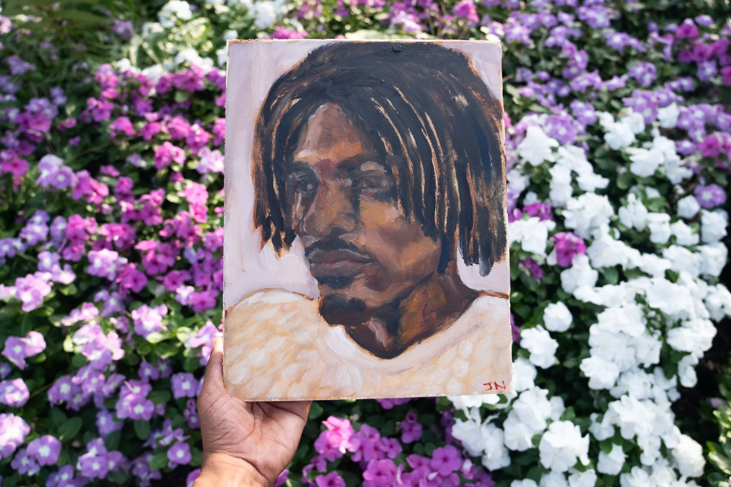Painted portrait by @temperdia - sitting in place having someone visually scan and recreate your features is both incredibly vulnerable and immensely captivating. I had this chance a few weeks ago. Spending a bit of the afternoon with the creating ar