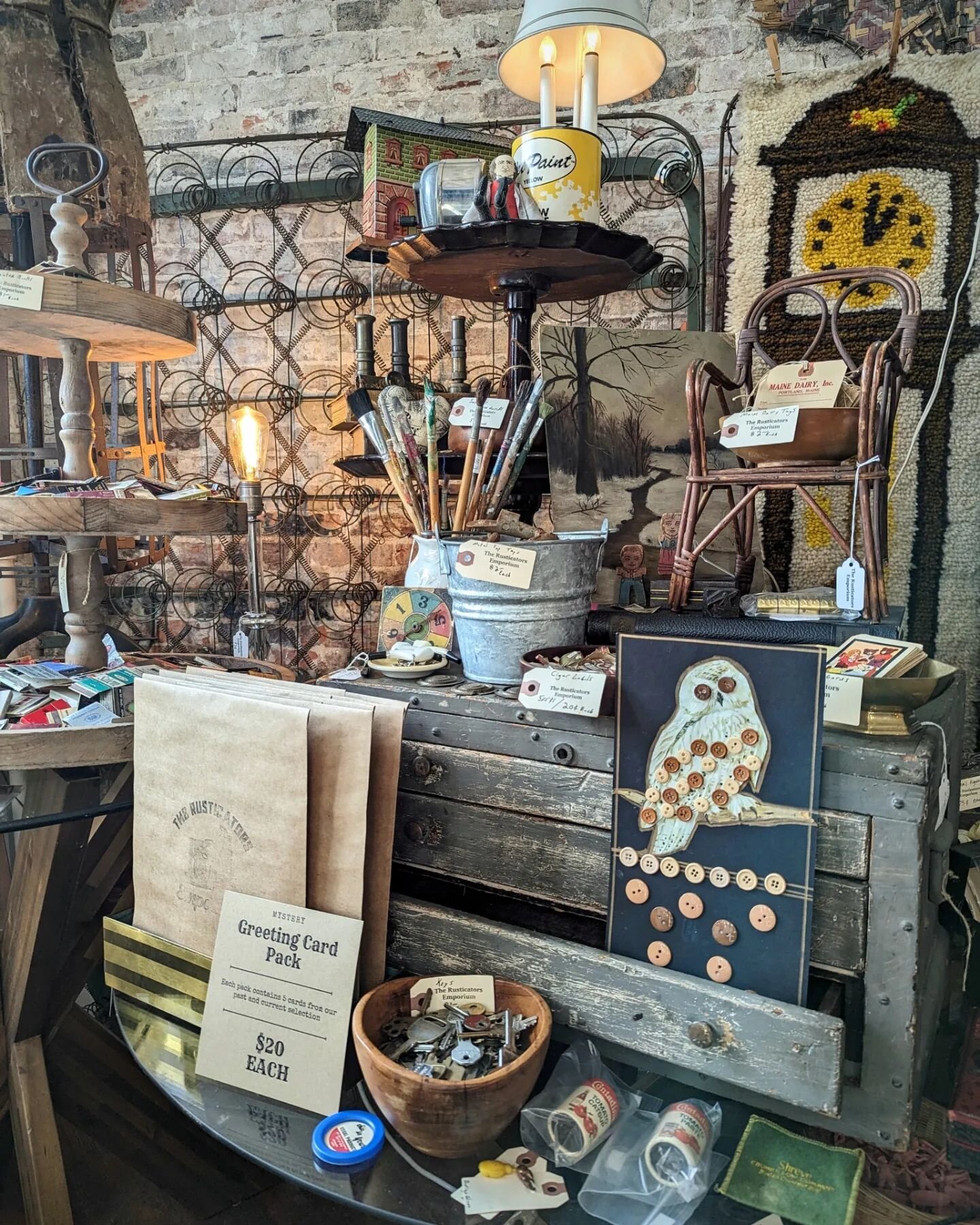 One of the best compliments I ever heard about my displays was &quot;This reminds me of a curated version of my Grandpa's garage.&quot; 
I love that! I've gained so much inspiration from things in garages, barns and attics, and that's often where you