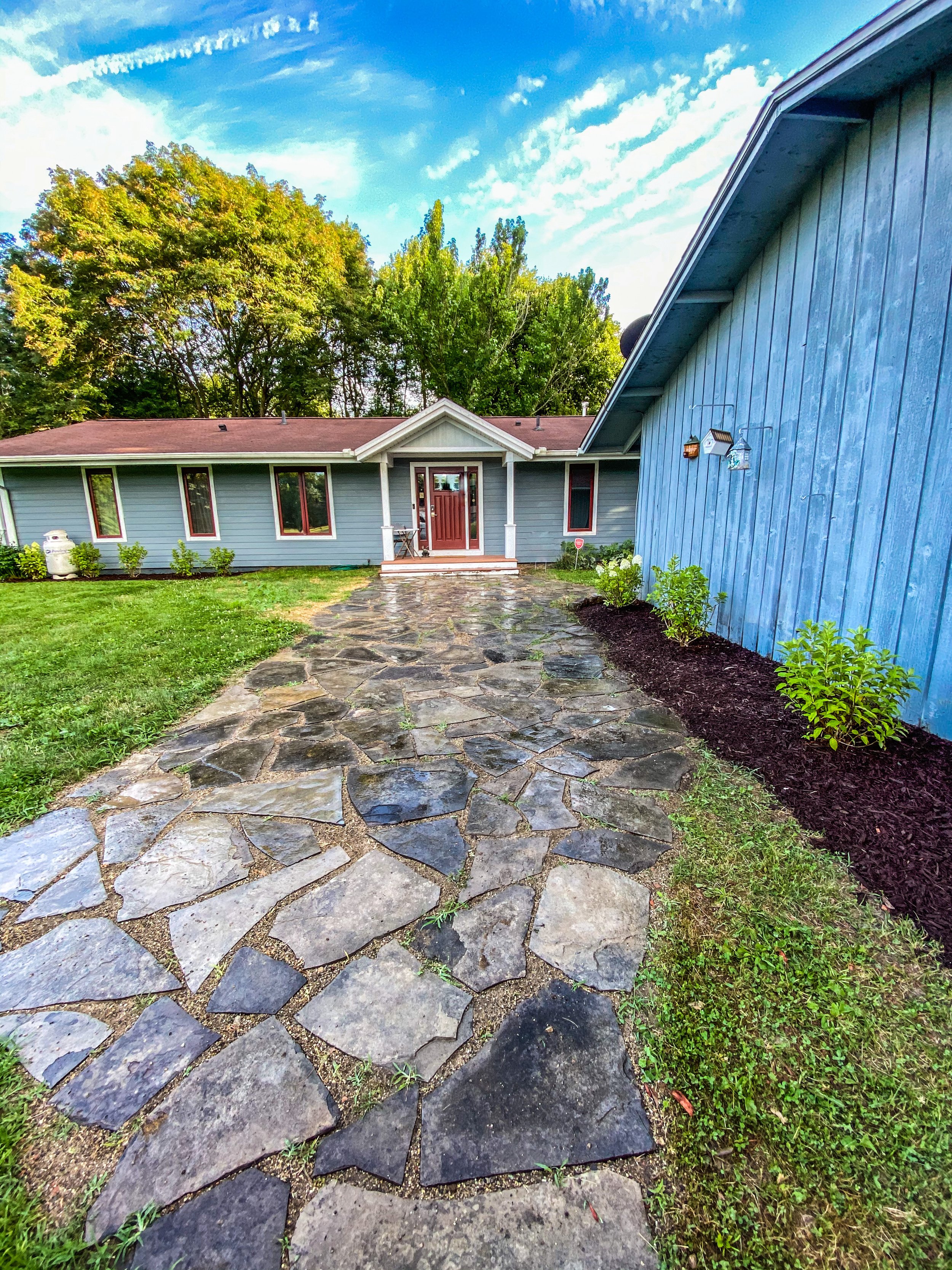 Manchester, MI - Flagstone walkway. 