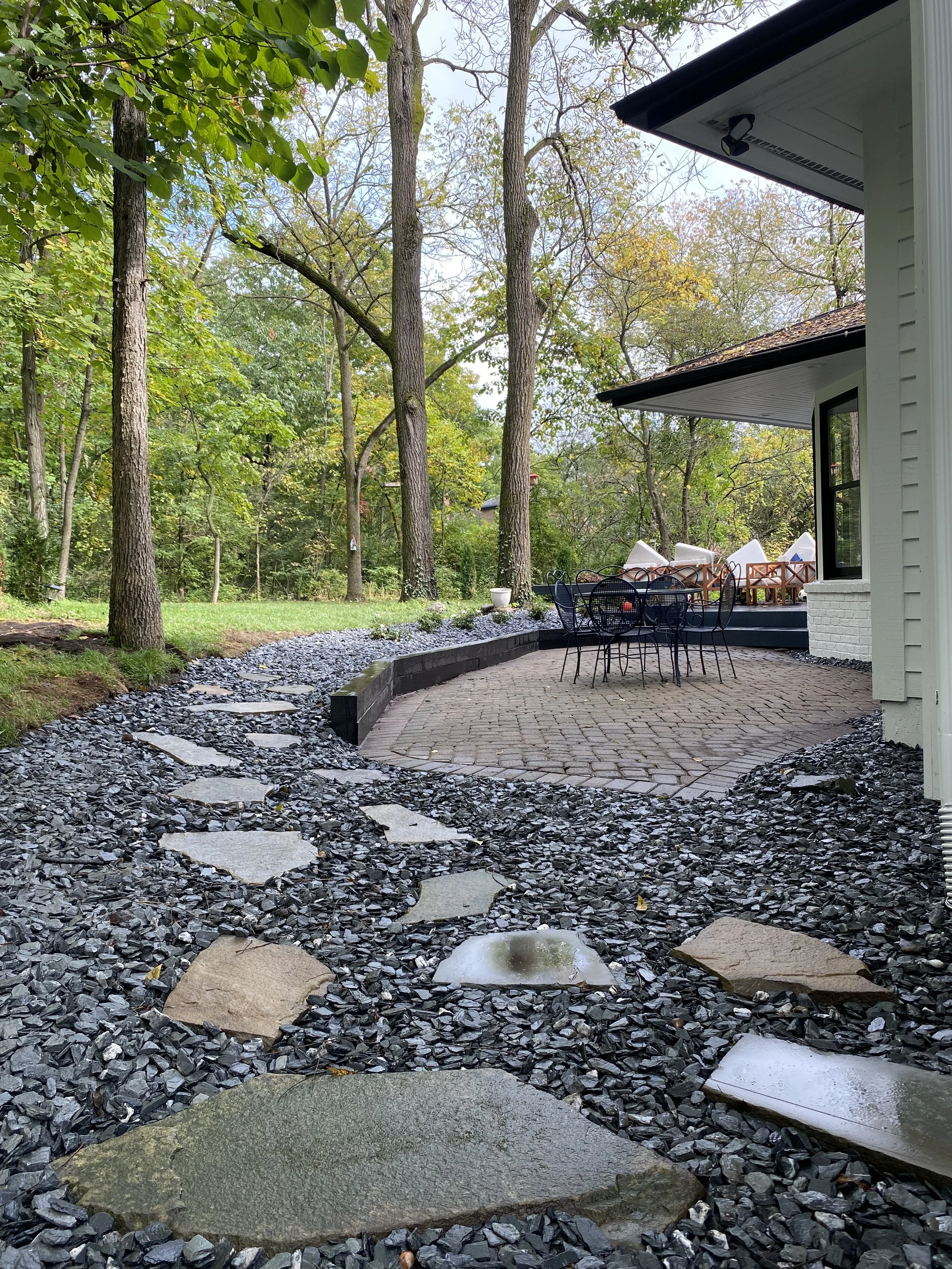 Ann Arbor, MI - Stone walkway with new sod.