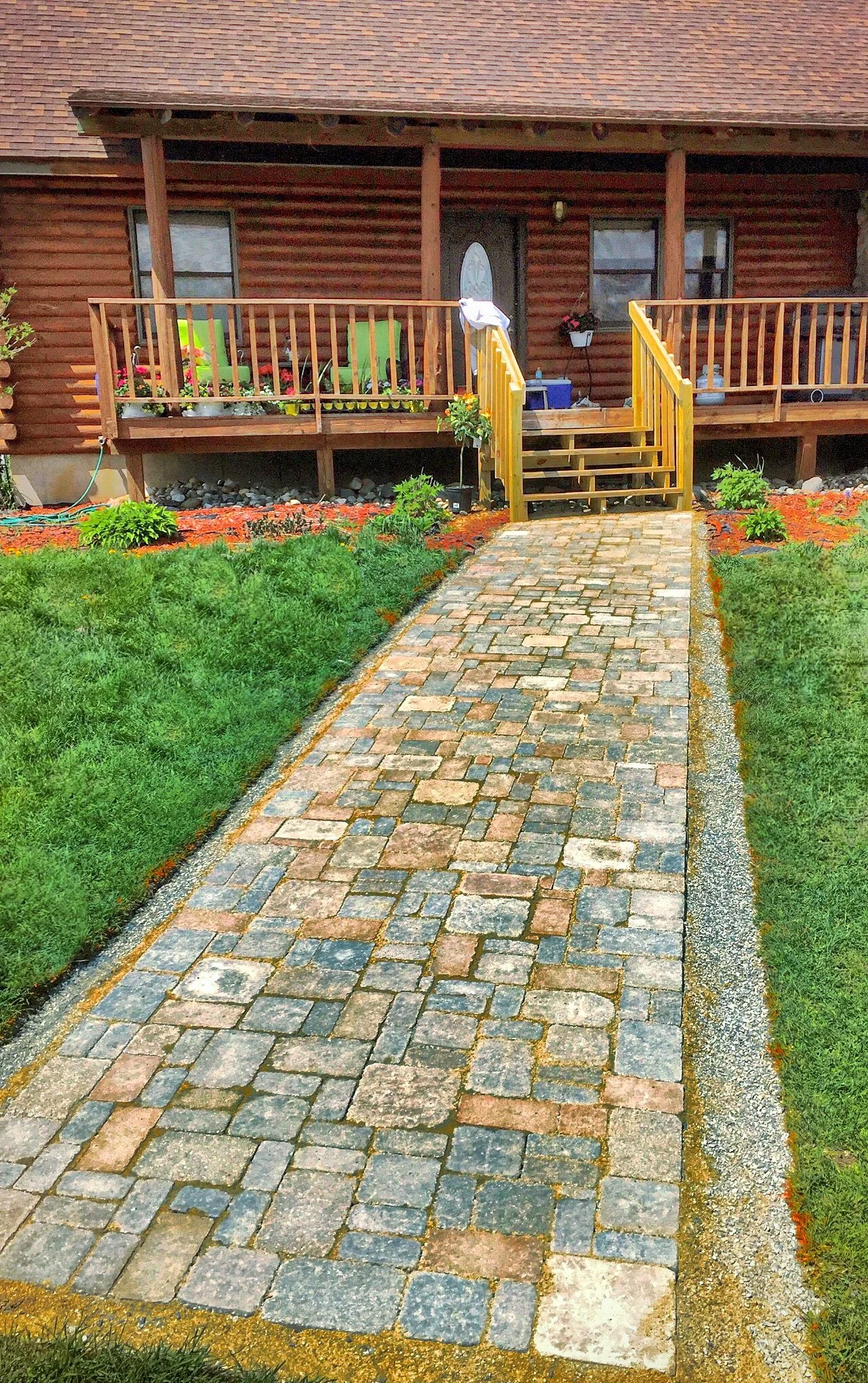 Dexter, MI - Stone paver walkway. 