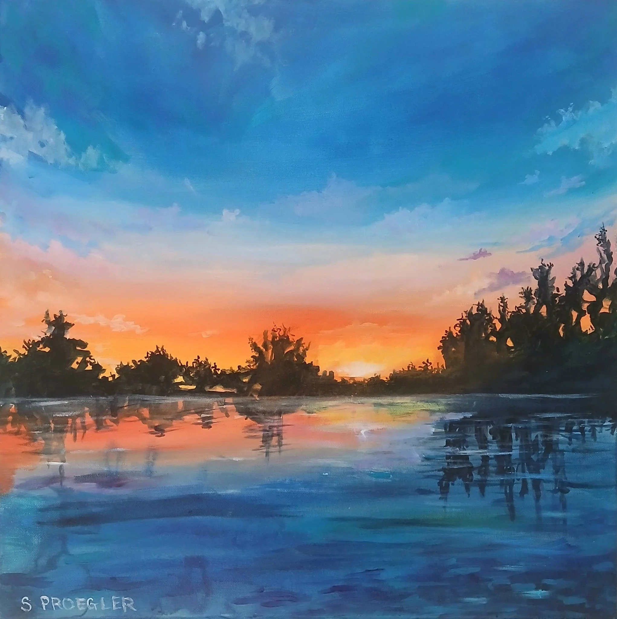 Fire and Water Square Art Print