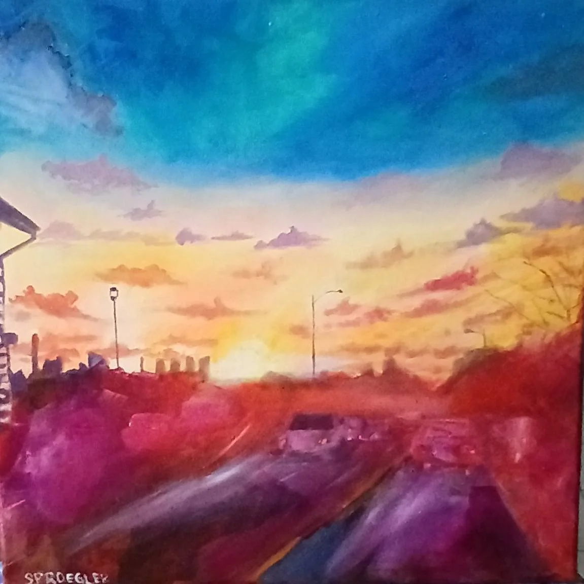 On My Way to You Square Art Print