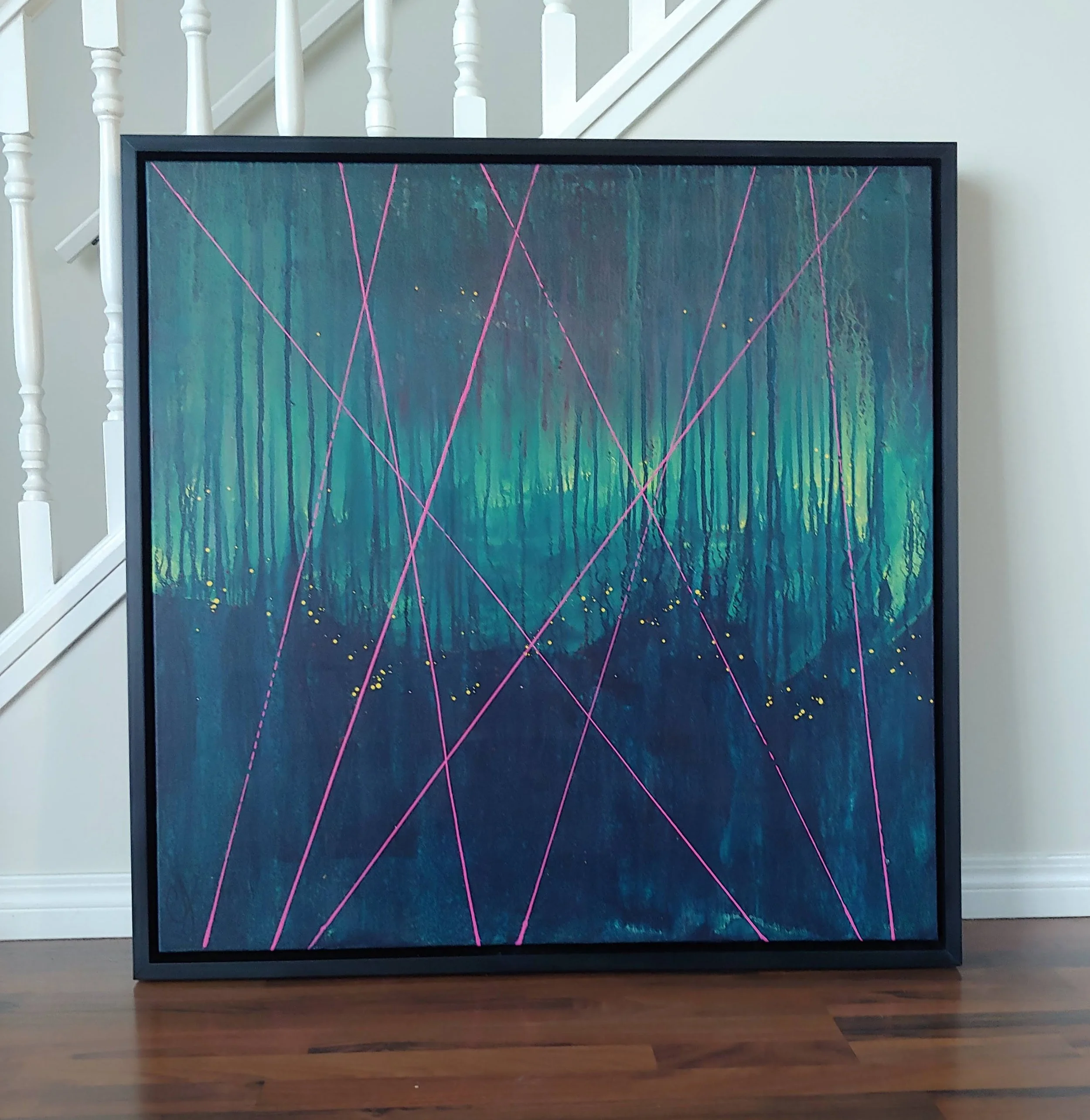 Custom black floating frame