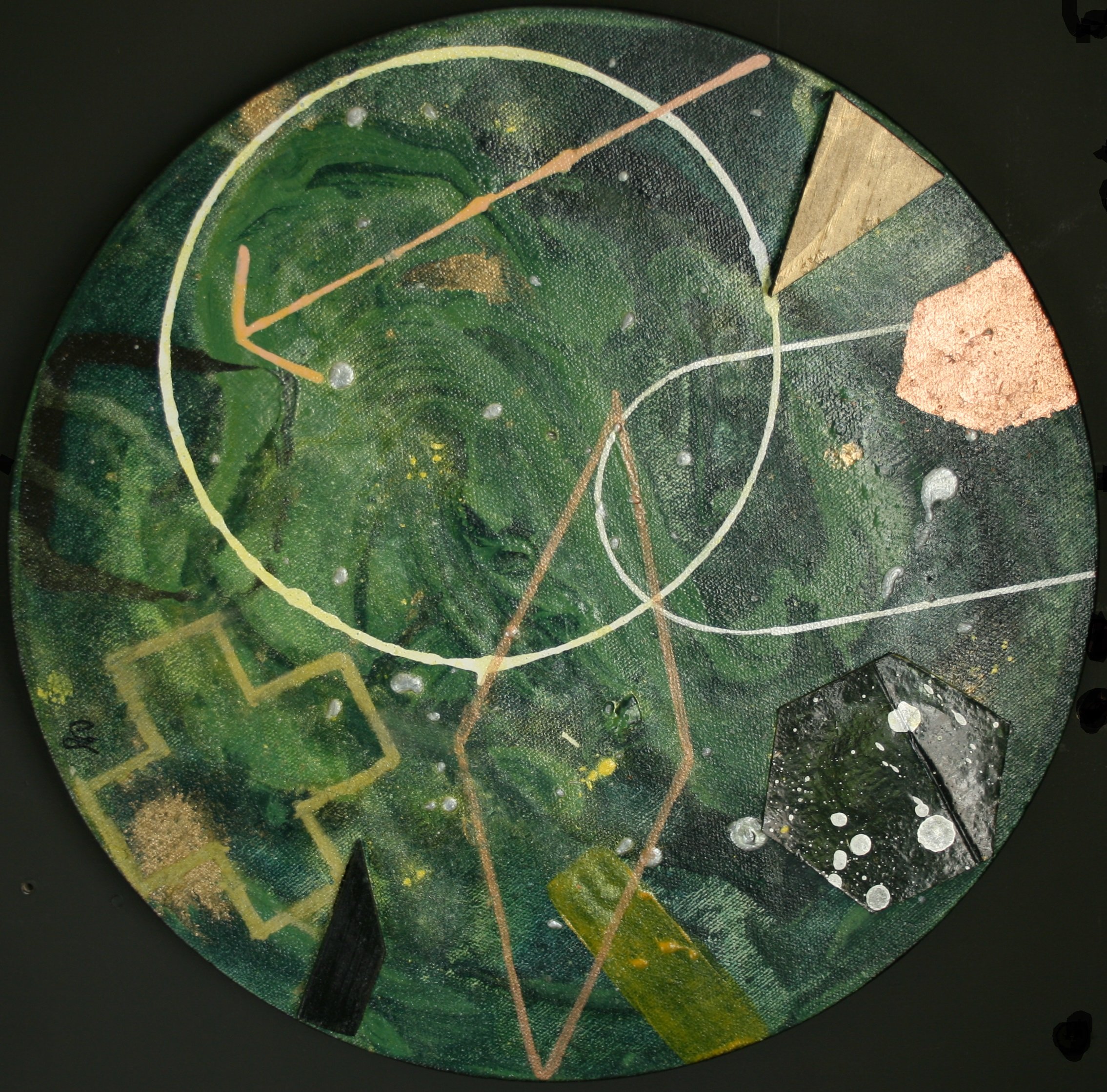 We are all made... (3), 12" mixed media on canvas, $95