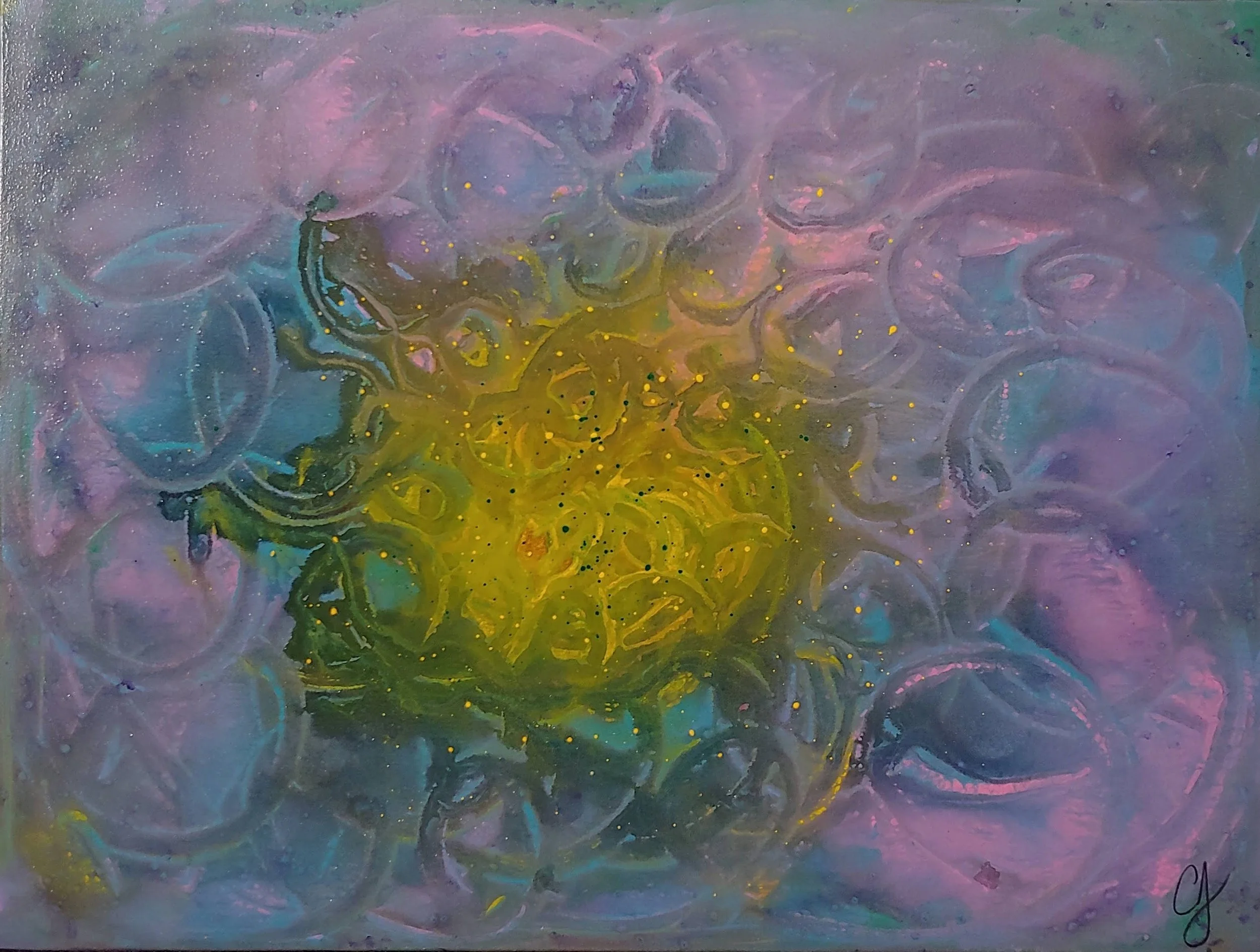 Forget-me-not, 30x40", acrylic and paste on canvas, $780