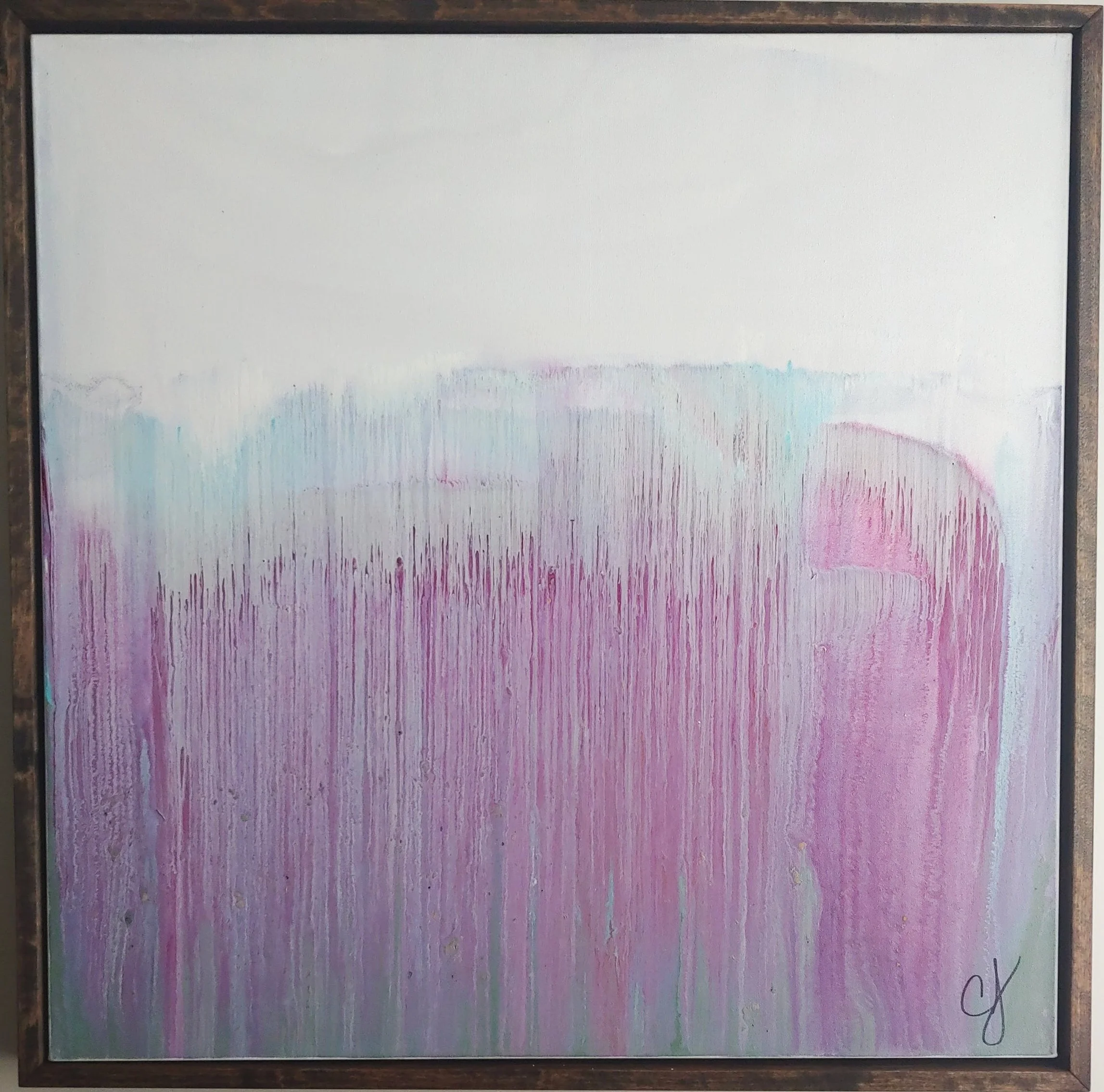 The Falls, Wonderlands Collection, acrylic on canvas in aspen frame, 38x38", $650