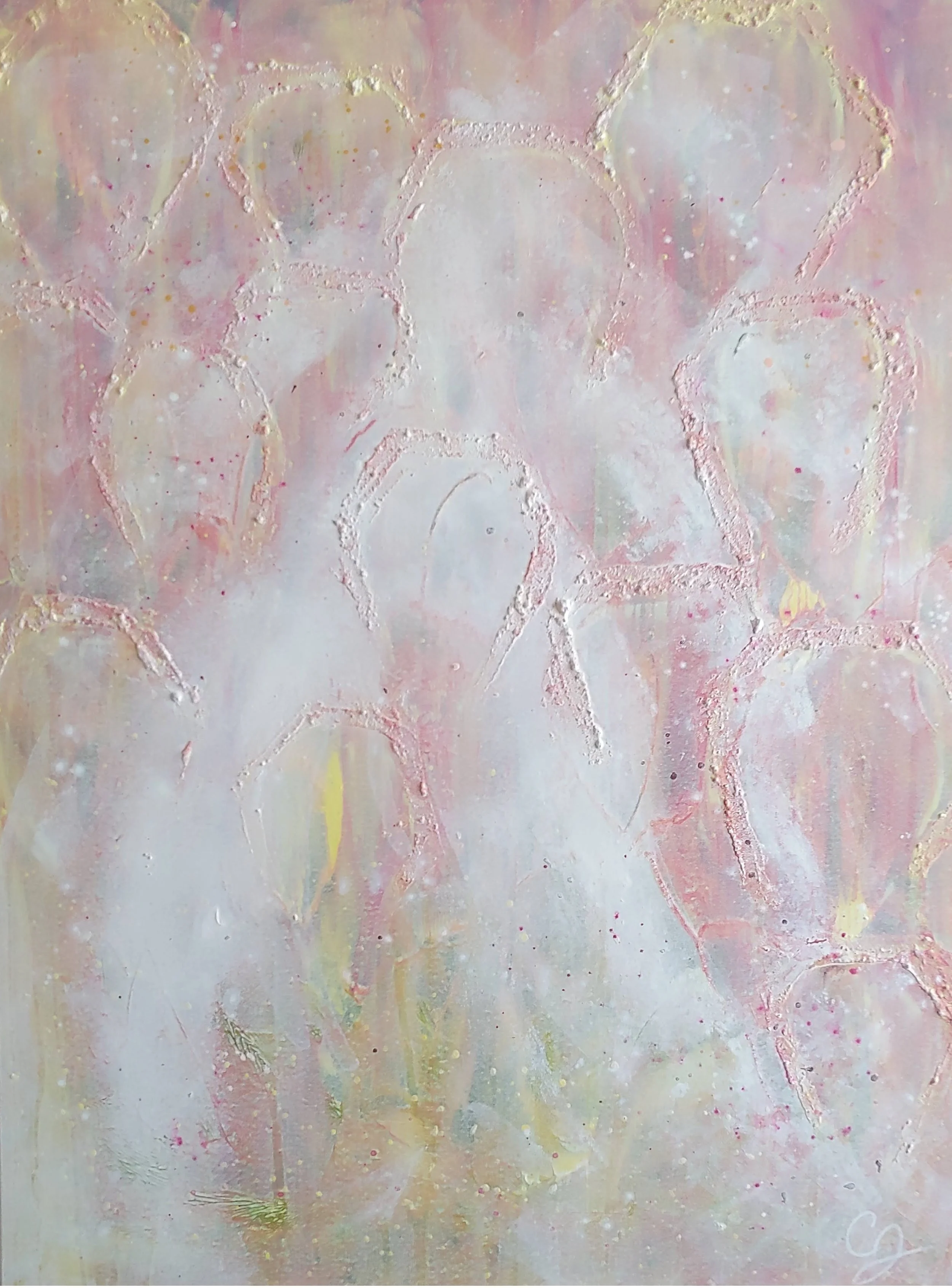 Protea, Her Majesty Collection, acrylic and paste on canvas, 48x36", $1120