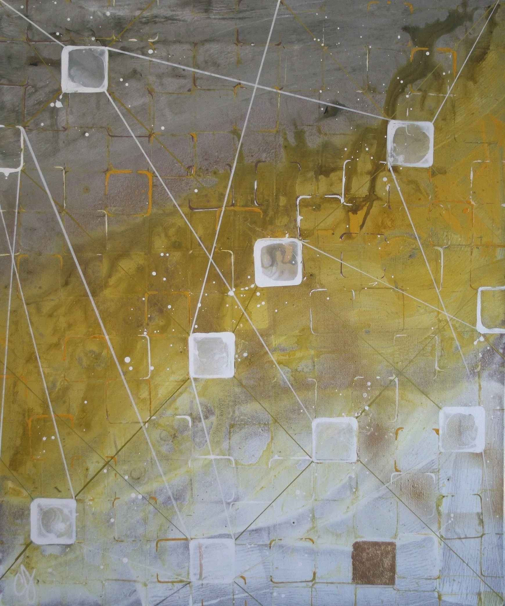 Thought exchange, 36x30", mixed media on canvas, $700