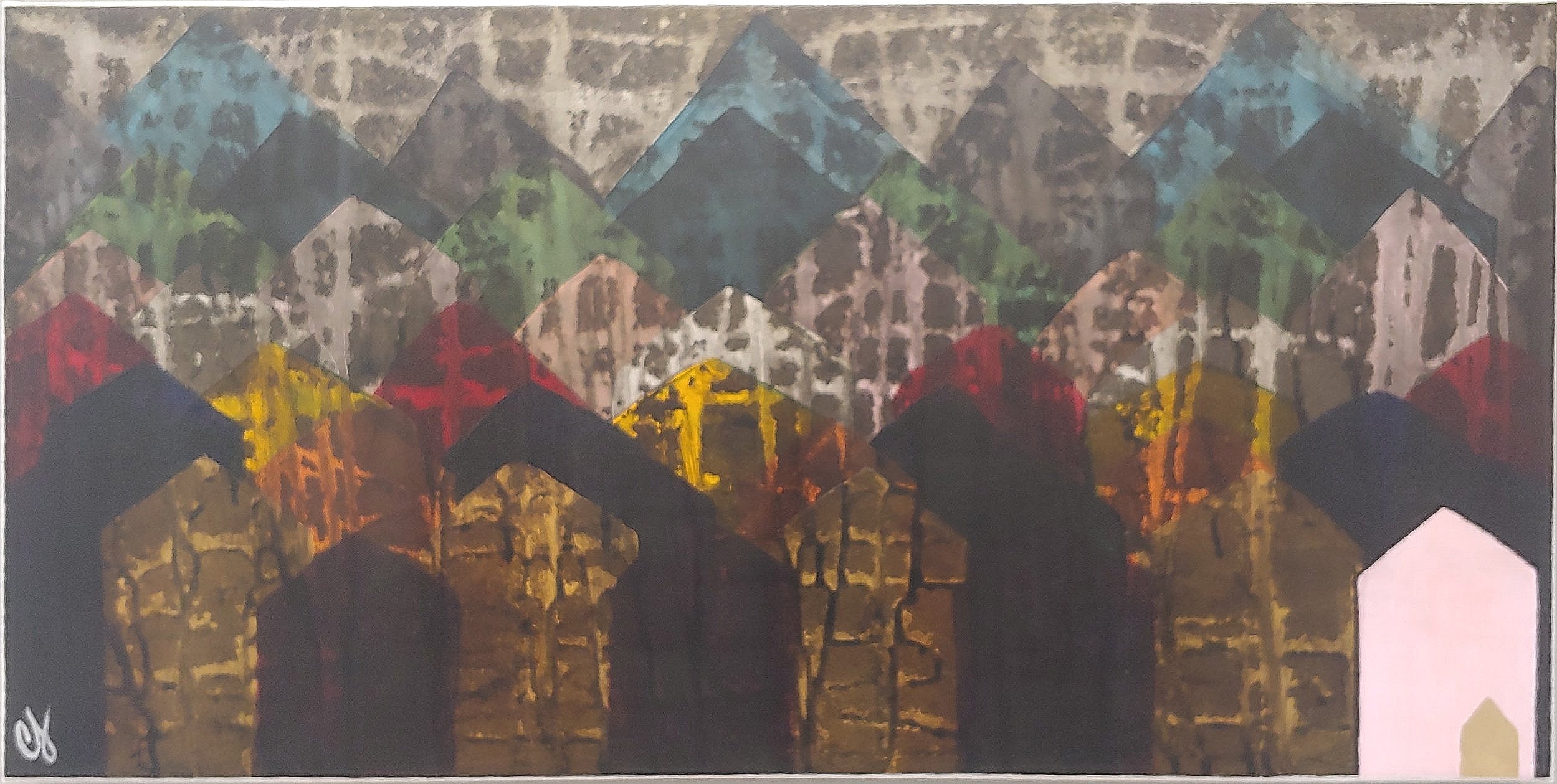 Hidden in our houses, 20x40", acrylic on canvas, $500