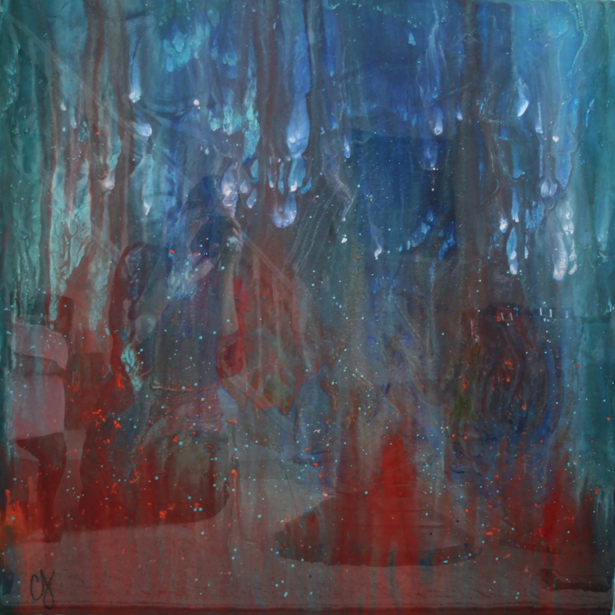 Hen, Wildflyer Collection, acrylic and resin on canvas, 36x36", $725