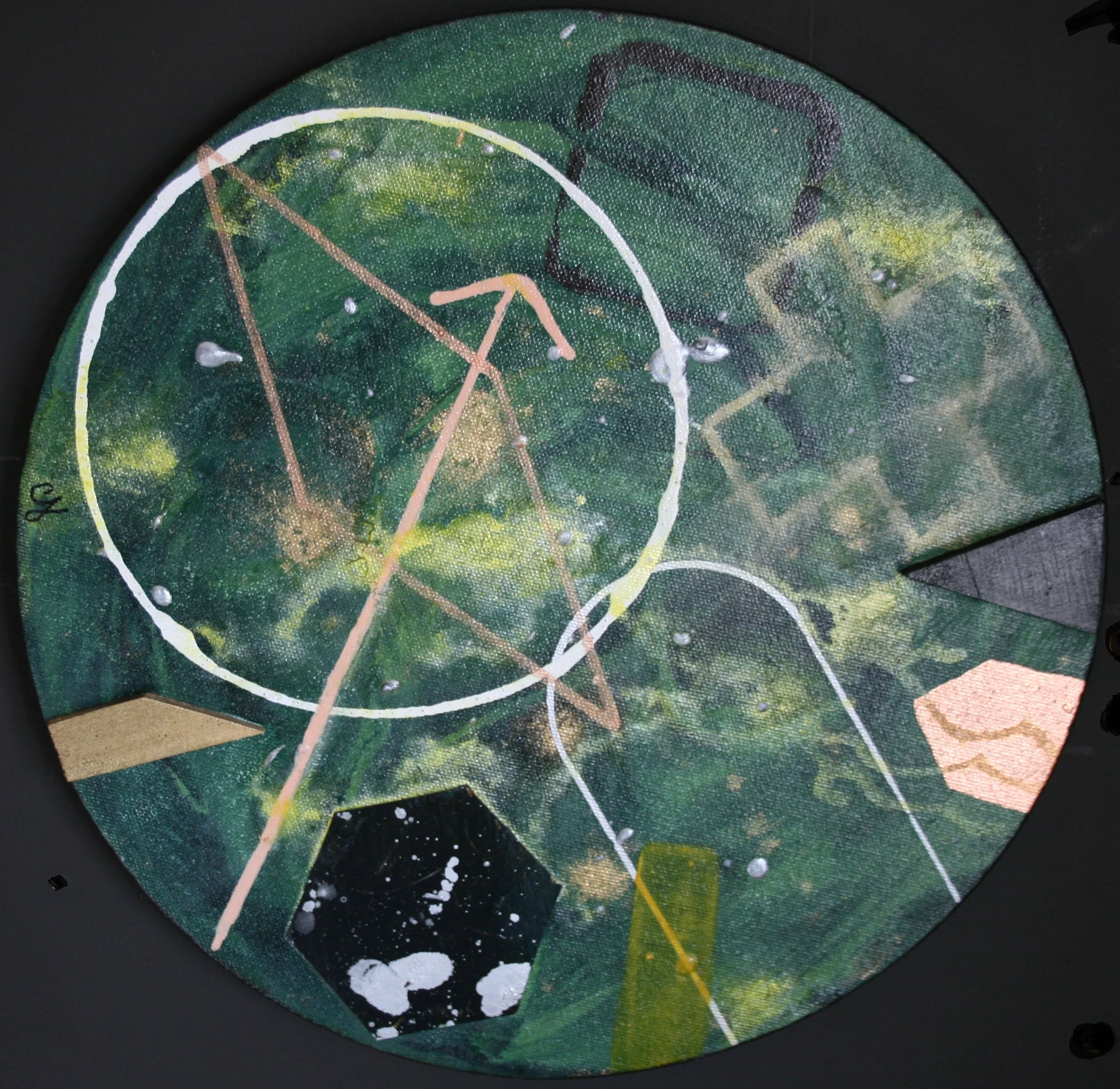 We are all made...(2), 12" mixed media on canvas, $95