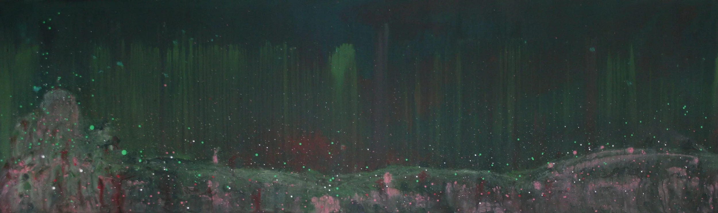 Underneath, 18x60", acrylic on canvas, in douglas fir frame, $685