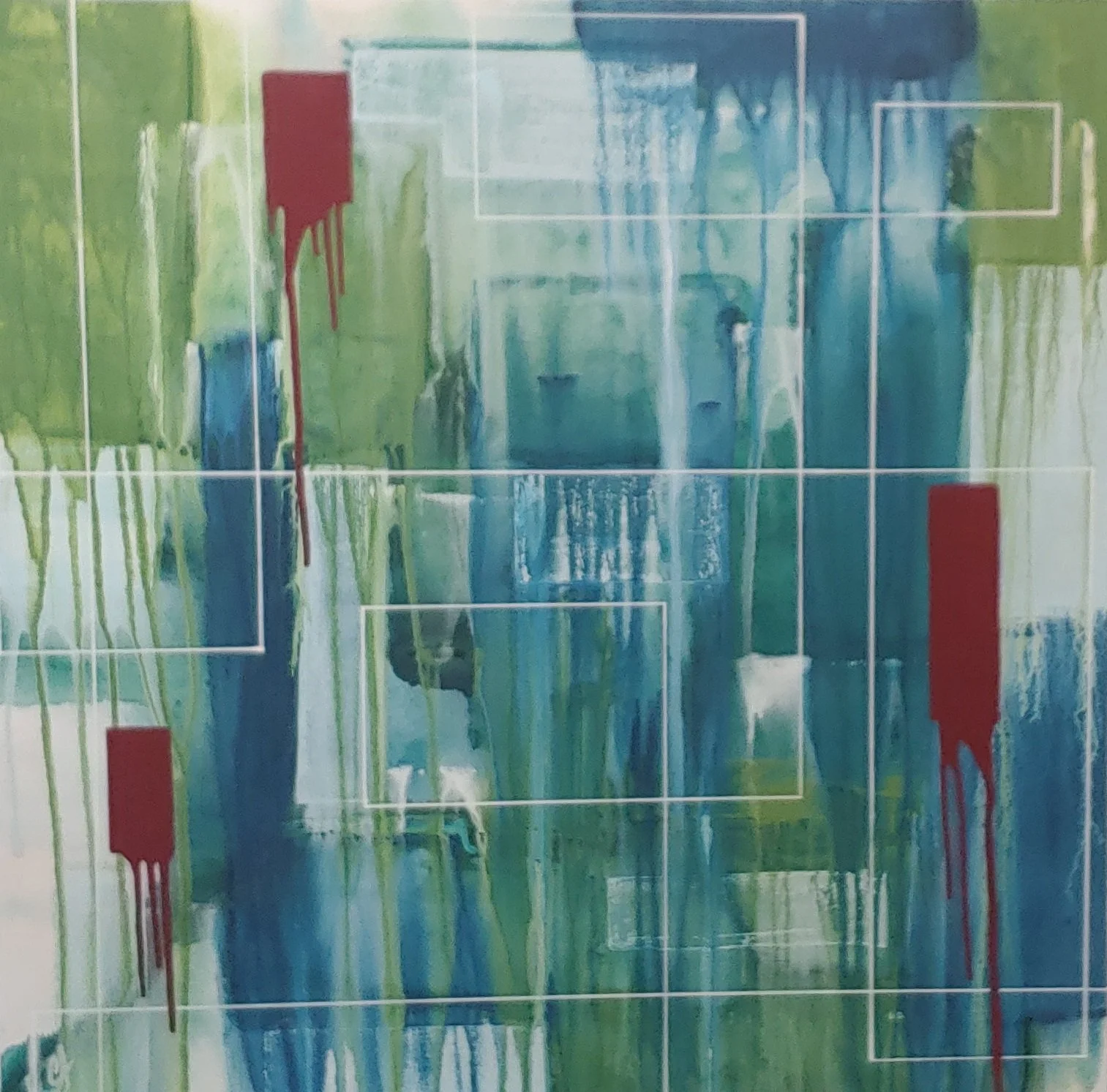 Hold the line, 40x40", acrylic on canvas, $950