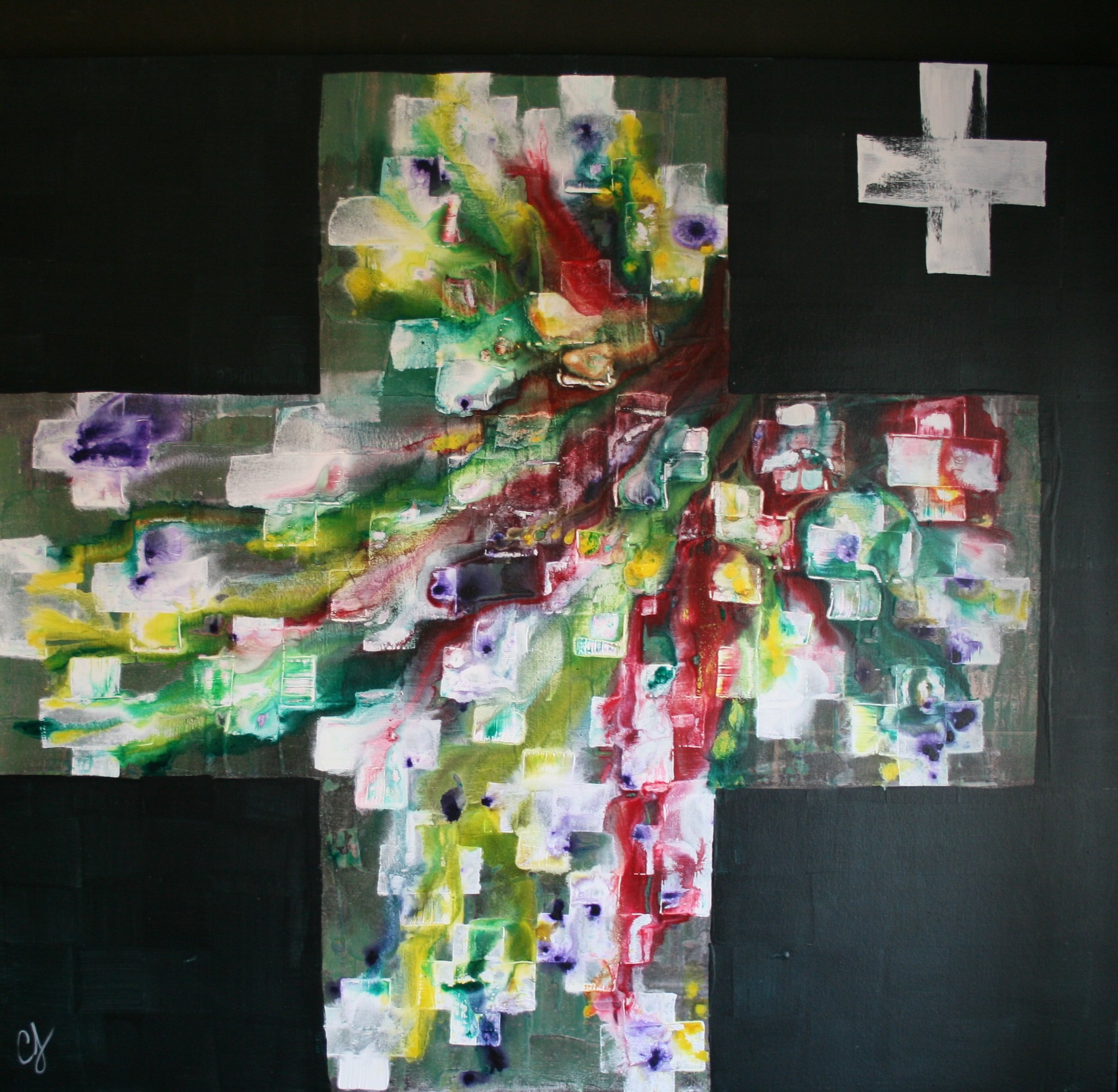 Bandage solution, 44x40", acrylic on canvas, $1045