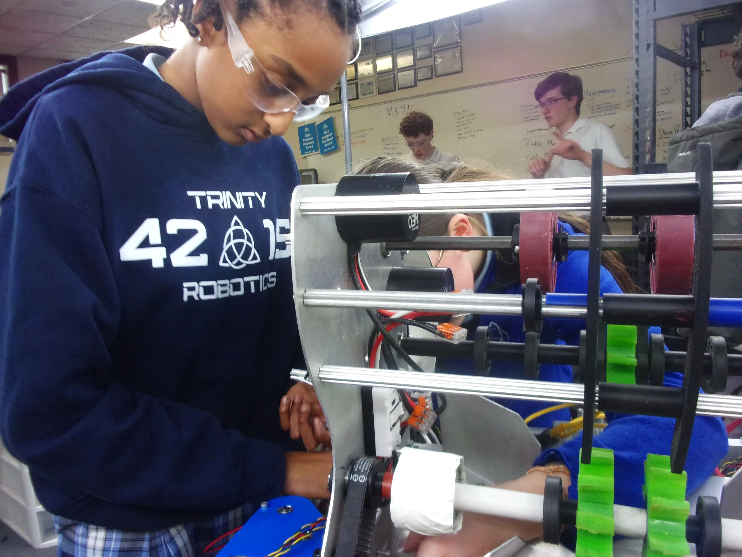 Working on the intake and shooter