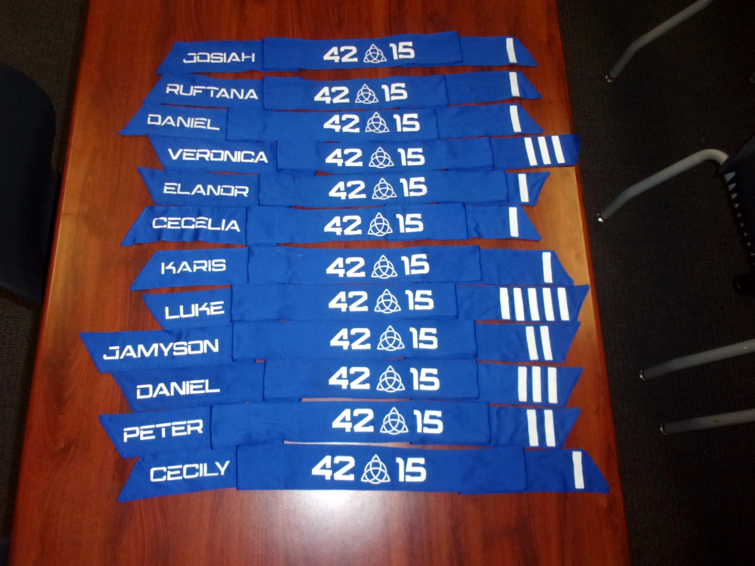 Some of our team member's headbands!