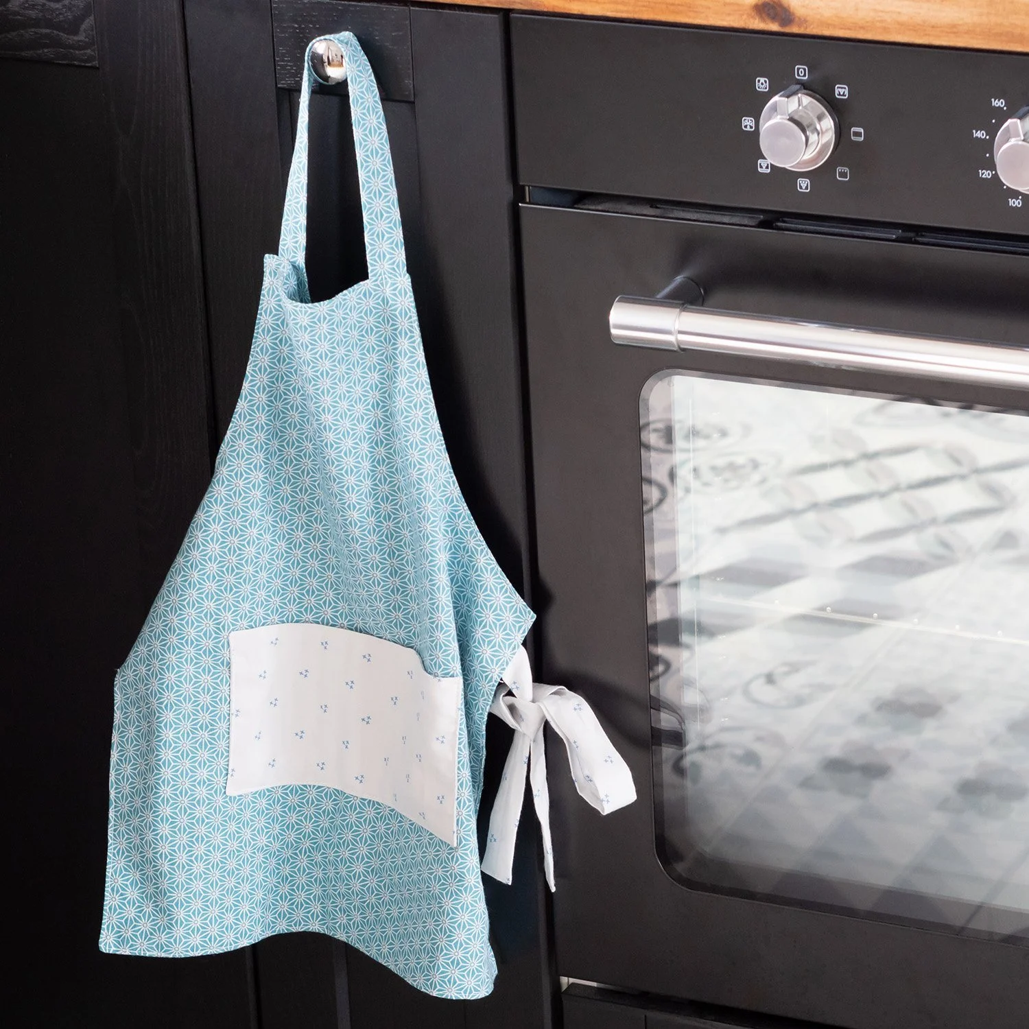 Tablier de cuisine pour enfant 2-5 ans en tissu Bio "Vert Greenette"