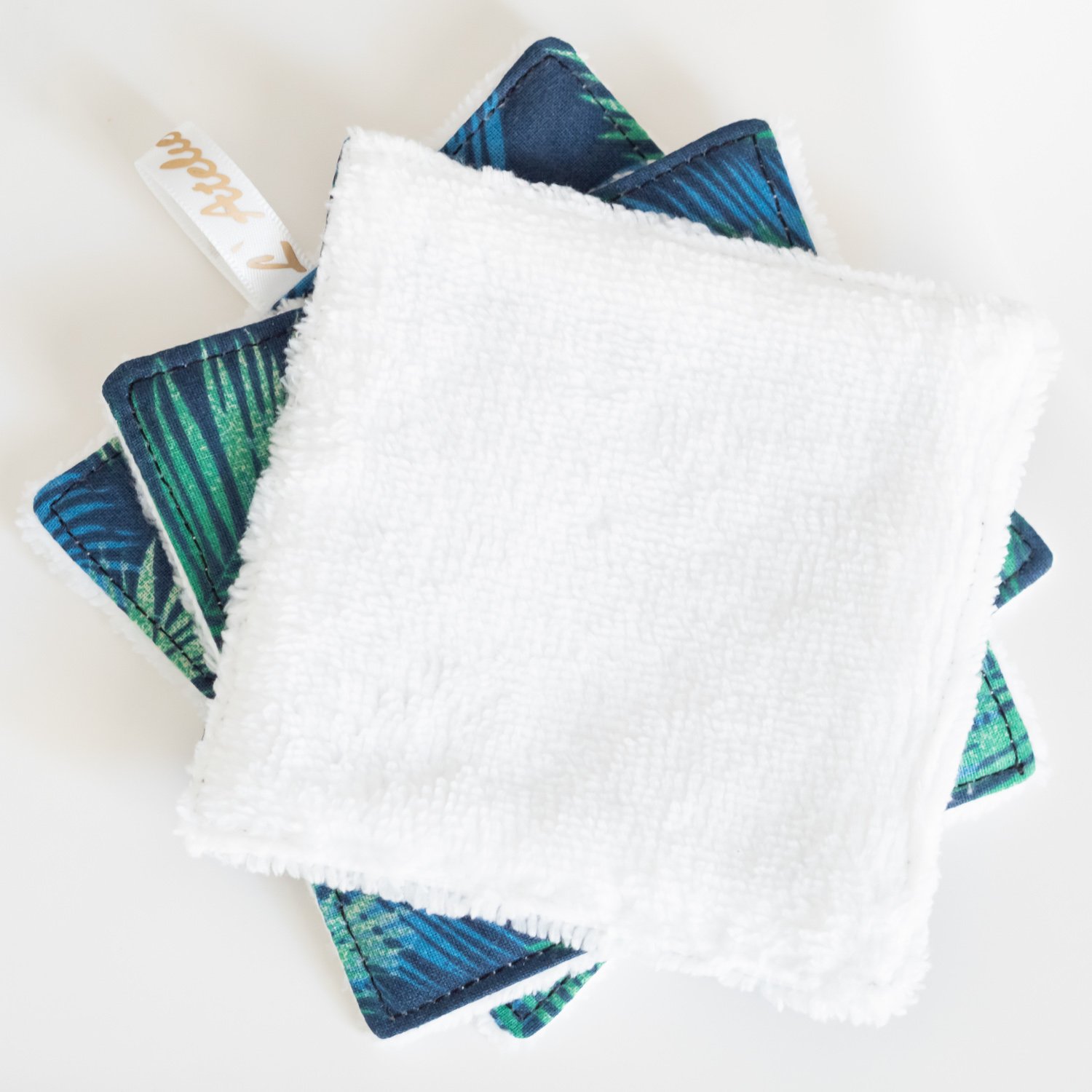 Coton lavable réutilisable tout doux en tissu bio « Palmes Vertes » - L'Atelier de July