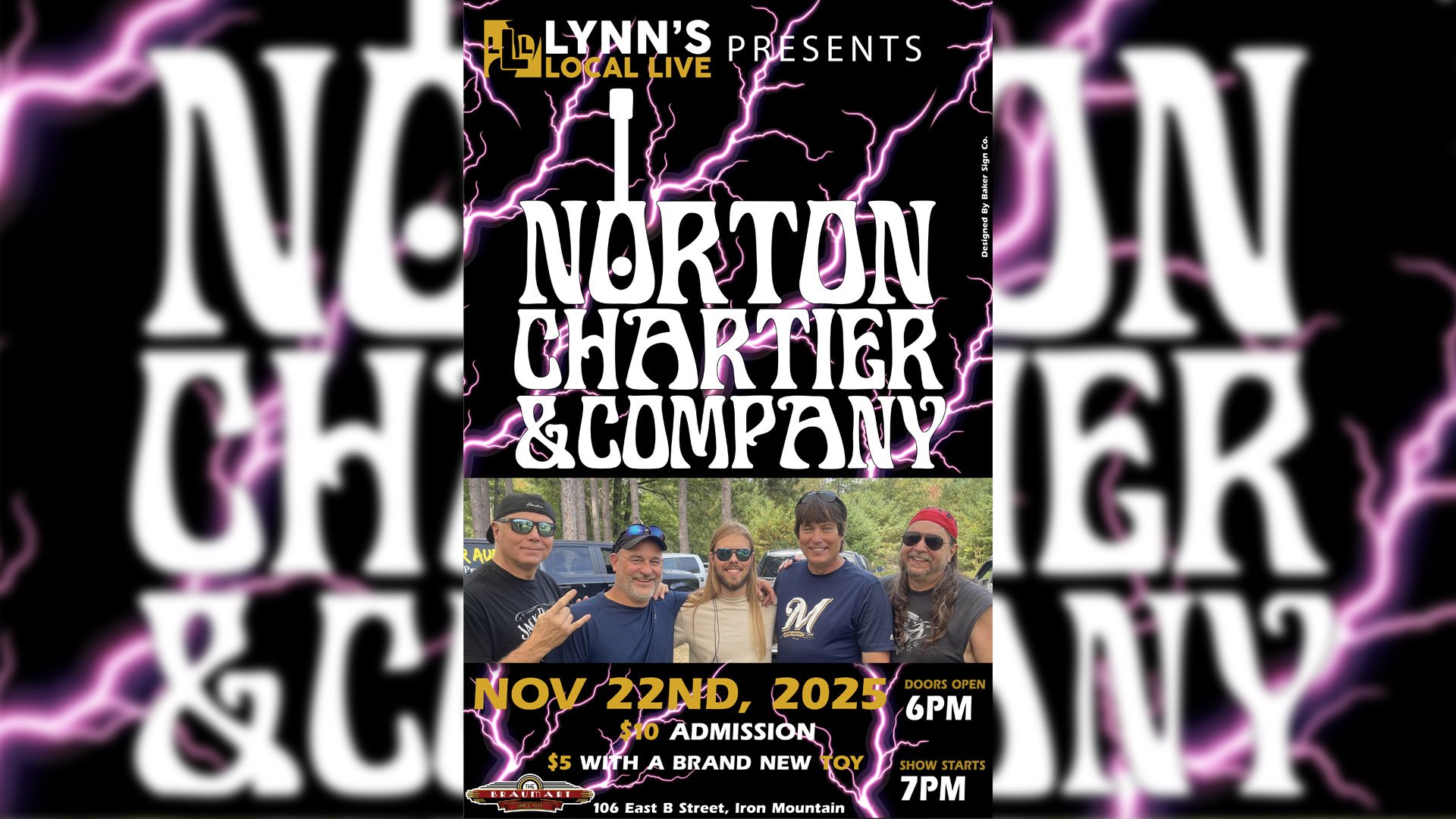 Norton Chartier & Company live at The Braumart on November 22nd, 2025