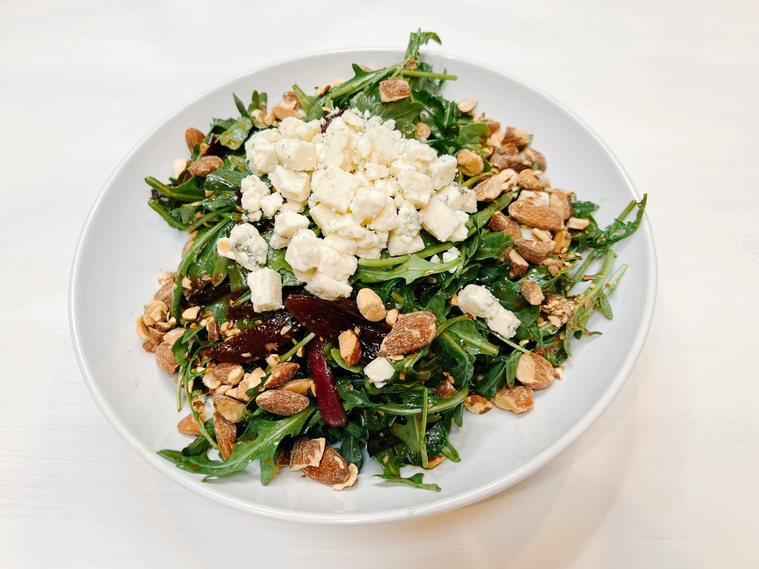 Potato Broccoli Soup + Plumped Fig Salad
